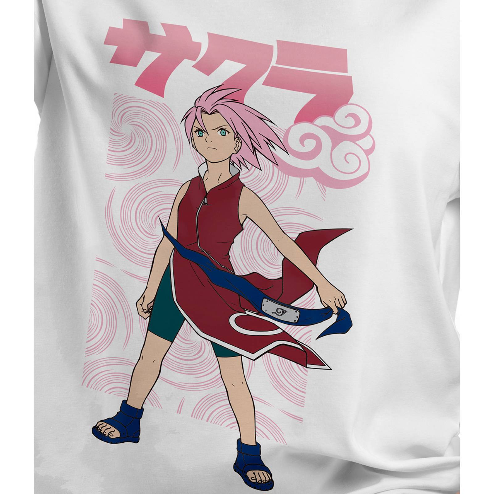 Playera para Mujer de Naruto, Sakura, Blanco, Talla M