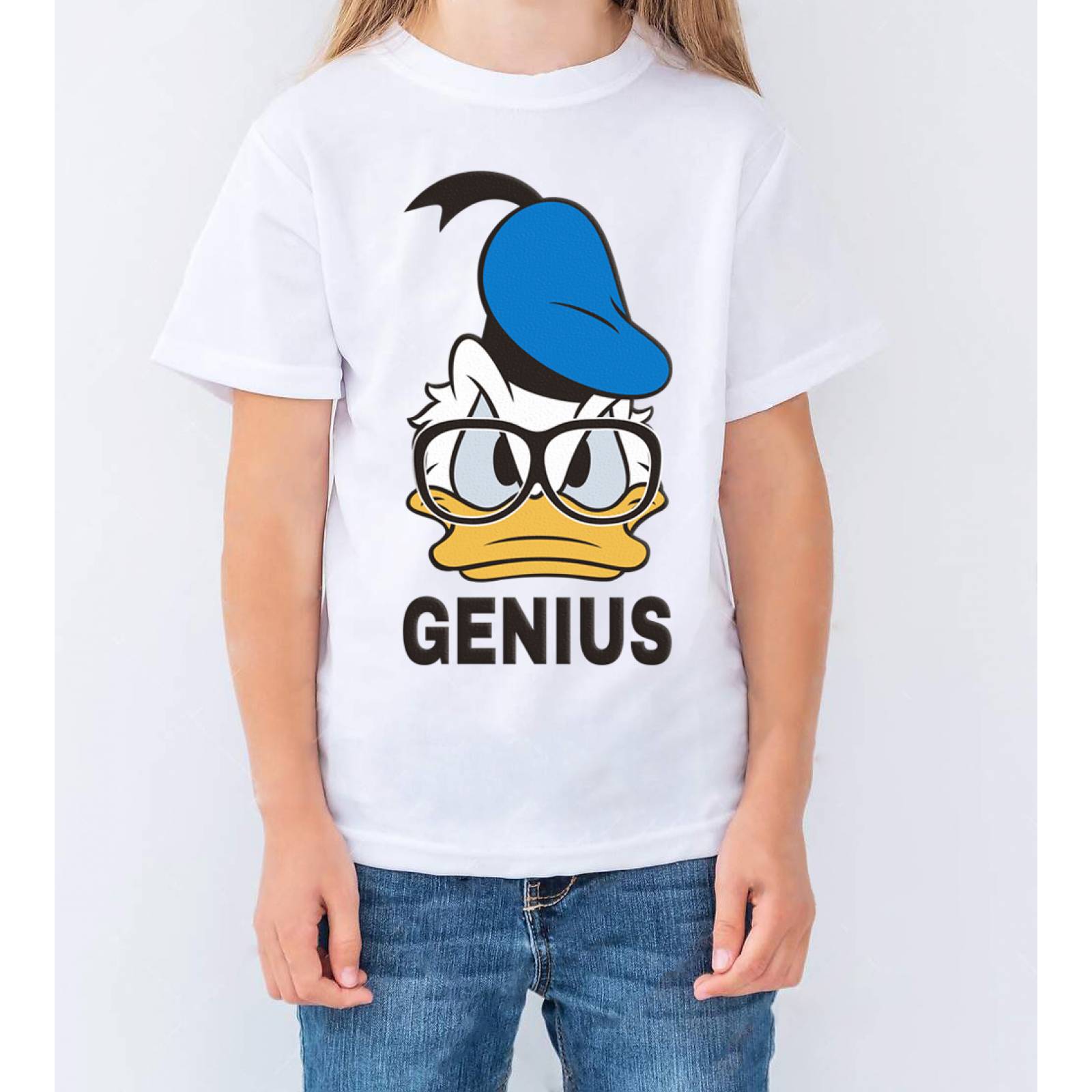 Playera para Niña de Disney, Pato Donald Genius, Blanco, Talla CH