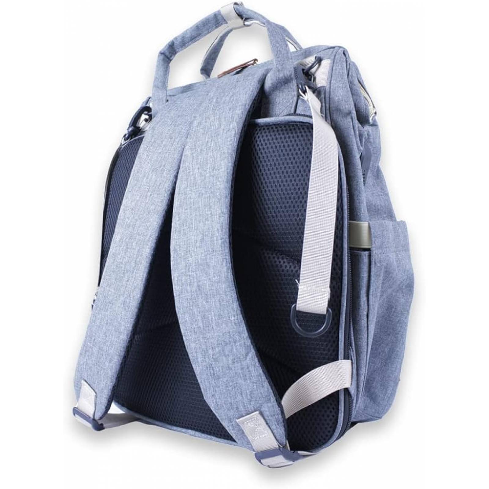 Mochila Pañalera Con Estación De Cambio , Multifuncional Gris