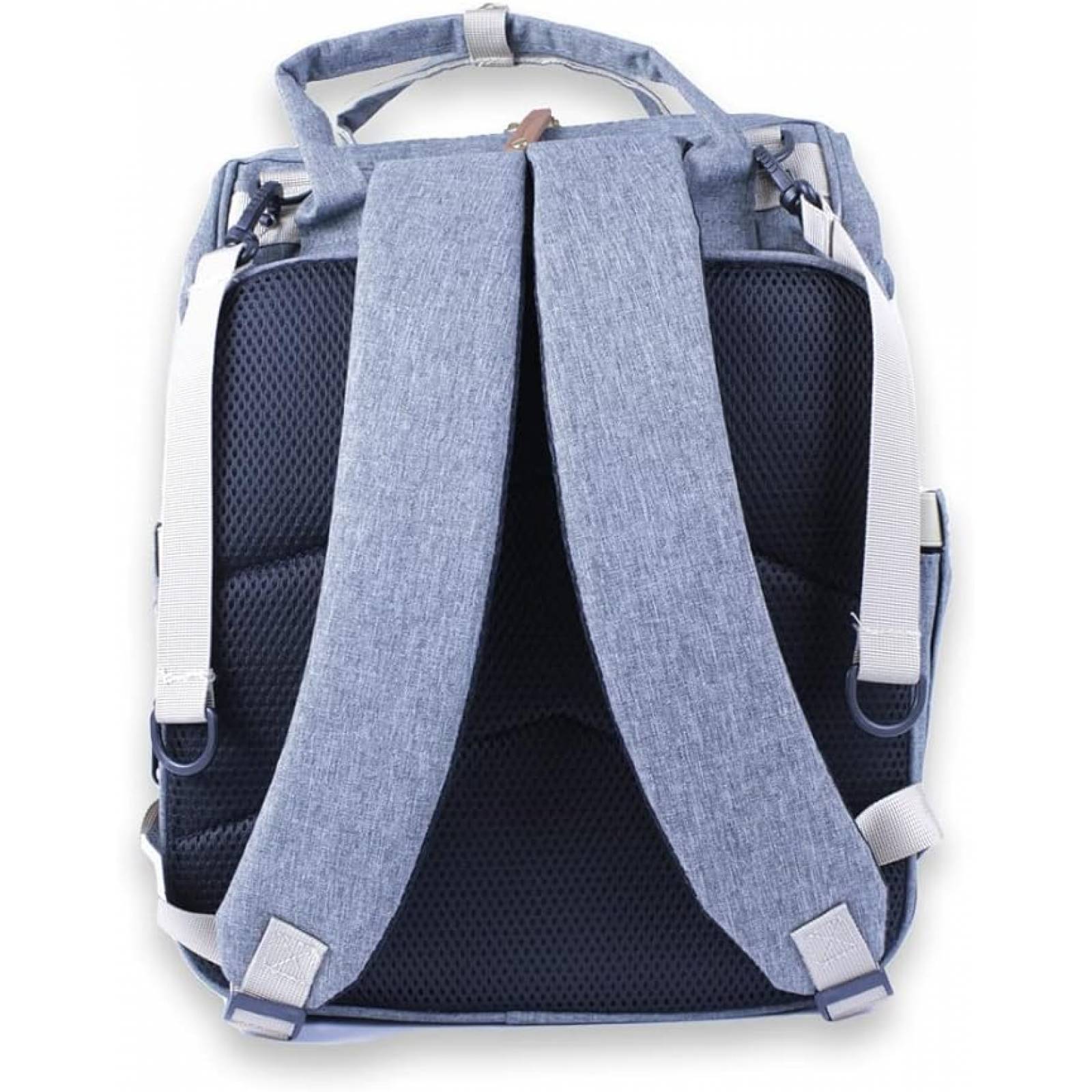 Mochila Pañalera Con Estación De Cambio , Multifuncional Gris