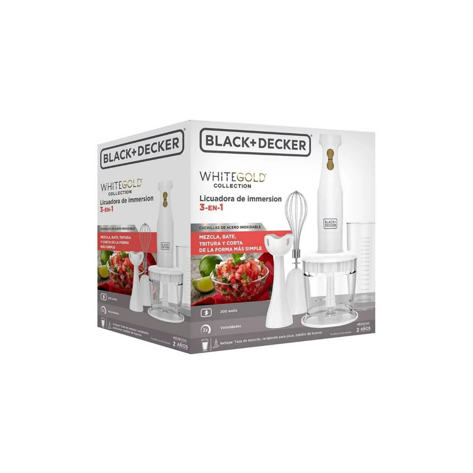 Batidora de inmersión 2vel c/accesorios Black and Decker