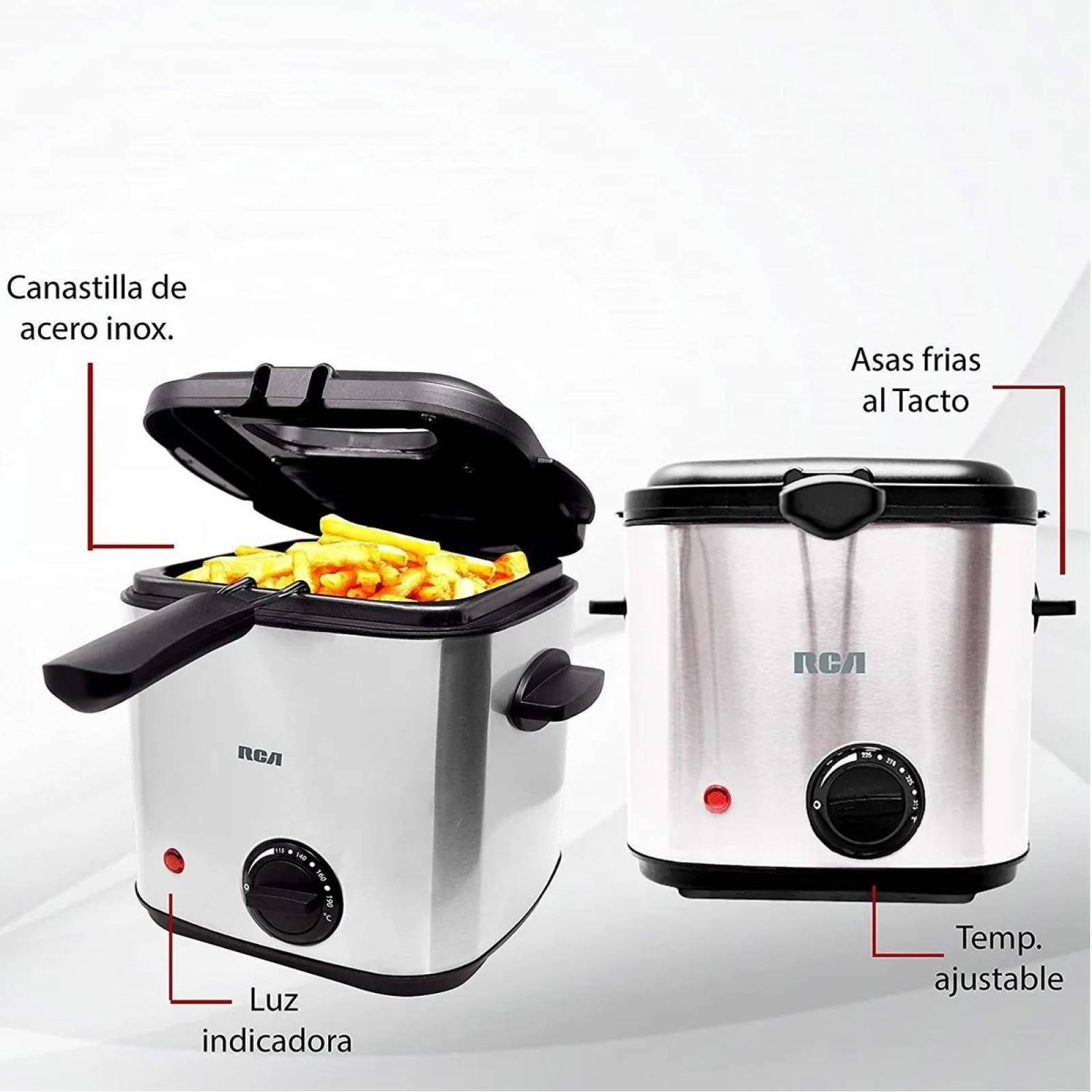 Mini Freidora RCA eléctrica 1.5 l 800 W RC-DF2