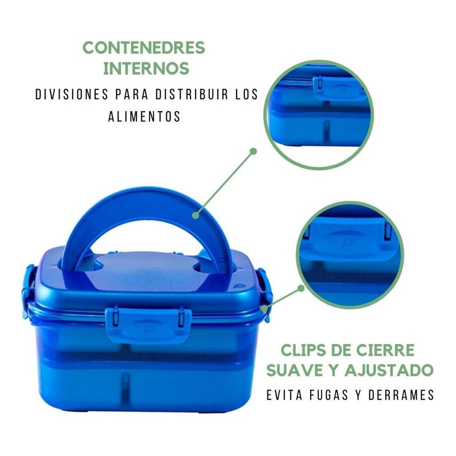 Contenedor Para Comida Rectangular 1.5l Polimes Ls12l Azul
