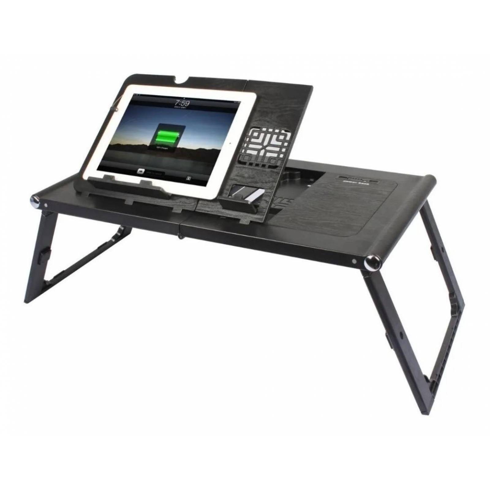Mesa Plegable Para Tablet Laptop, Celular Con Power Bank Negro