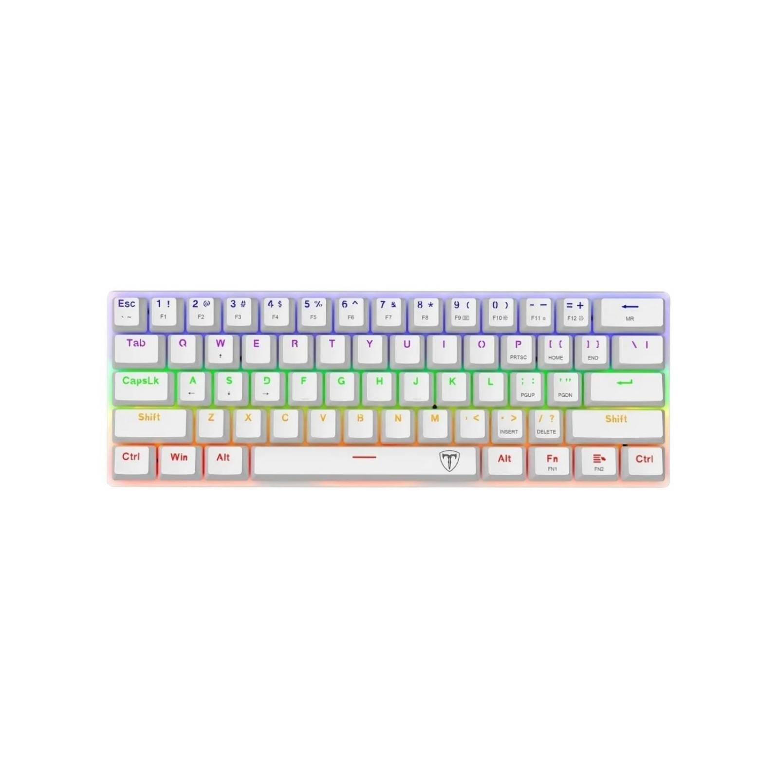 Teclado Gamer T-DAGGER Arena Blanco T-TGK321W Switch Brown Rainbow 