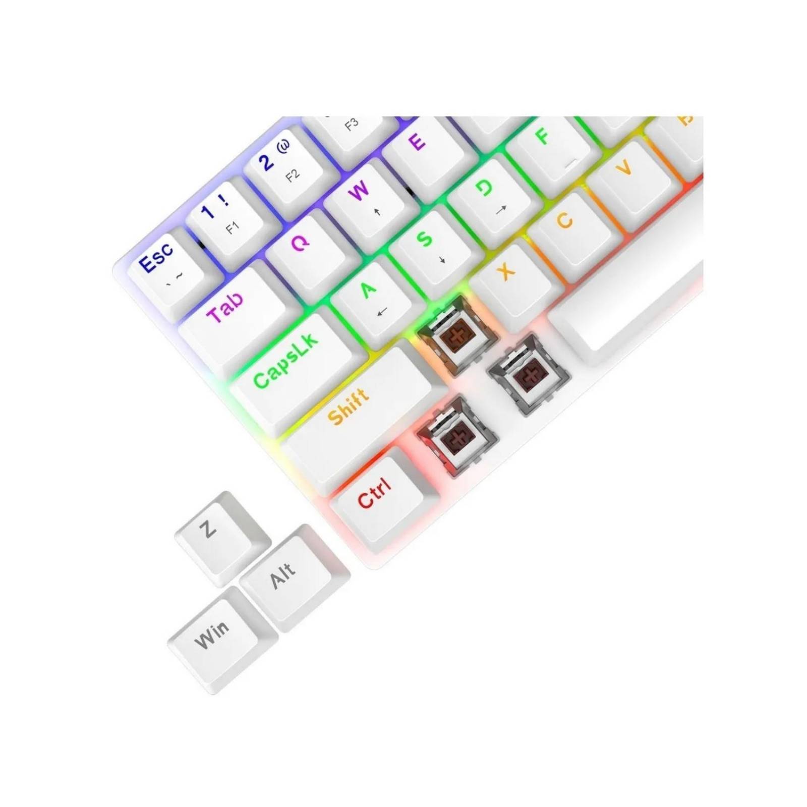 Teclado Gamer T-DAGGER Arena Blanco T-TGK321W Switch Brown Rainbow 