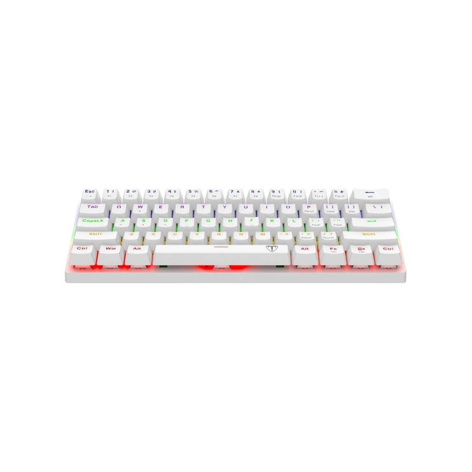 Teclado Gamer T-DAGGER Arena Blanco T-TGK321W Switch Brown Rainbow 