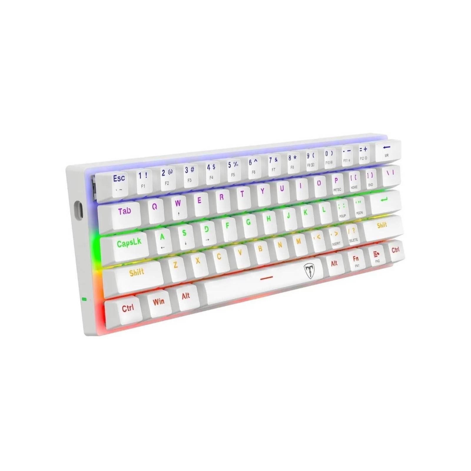 Teclado Gamer T-DAGGER Arena Blanco T-TGK321W Switch Brown Rainbow 