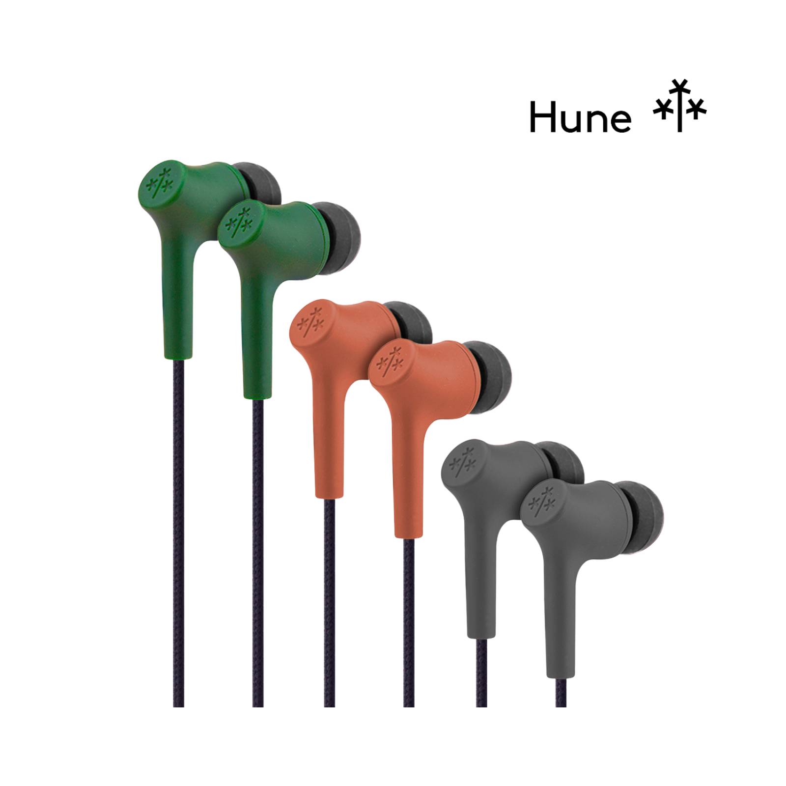 Audífonos Ecológicos In-ear Haya Sustentables By Hune 3.5mm Naranja claro