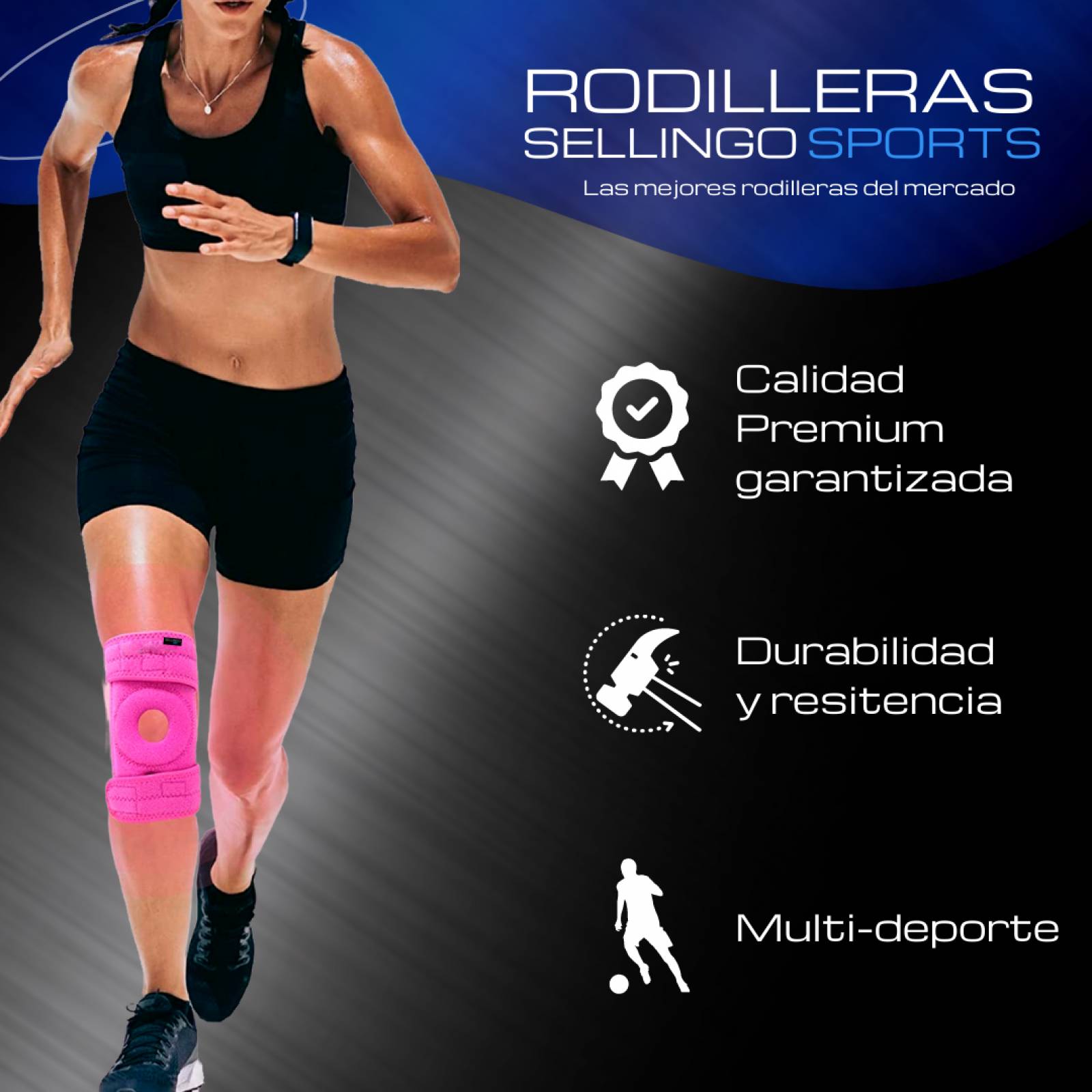 Rodillera Deportiva De Neopreno, Lesiones, Ortopedica Azul