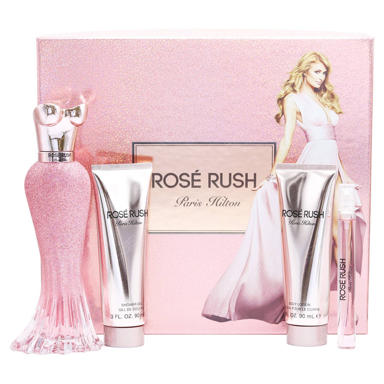 Set 4 pzs Rose Rush de Paris Hilton Eau de Parfum 100 ml