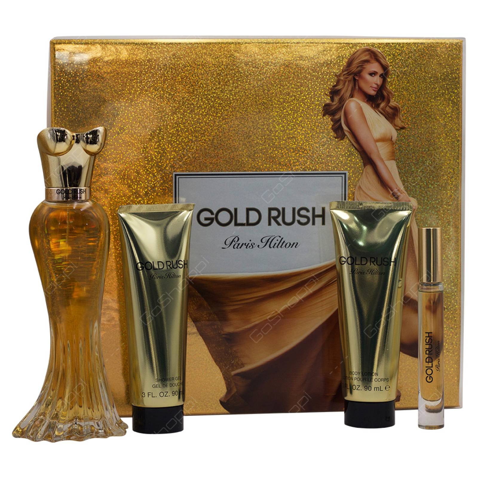 Set 4 pzs Gold Rush dama de Paris Hilton Eau de Parfum 100 ml