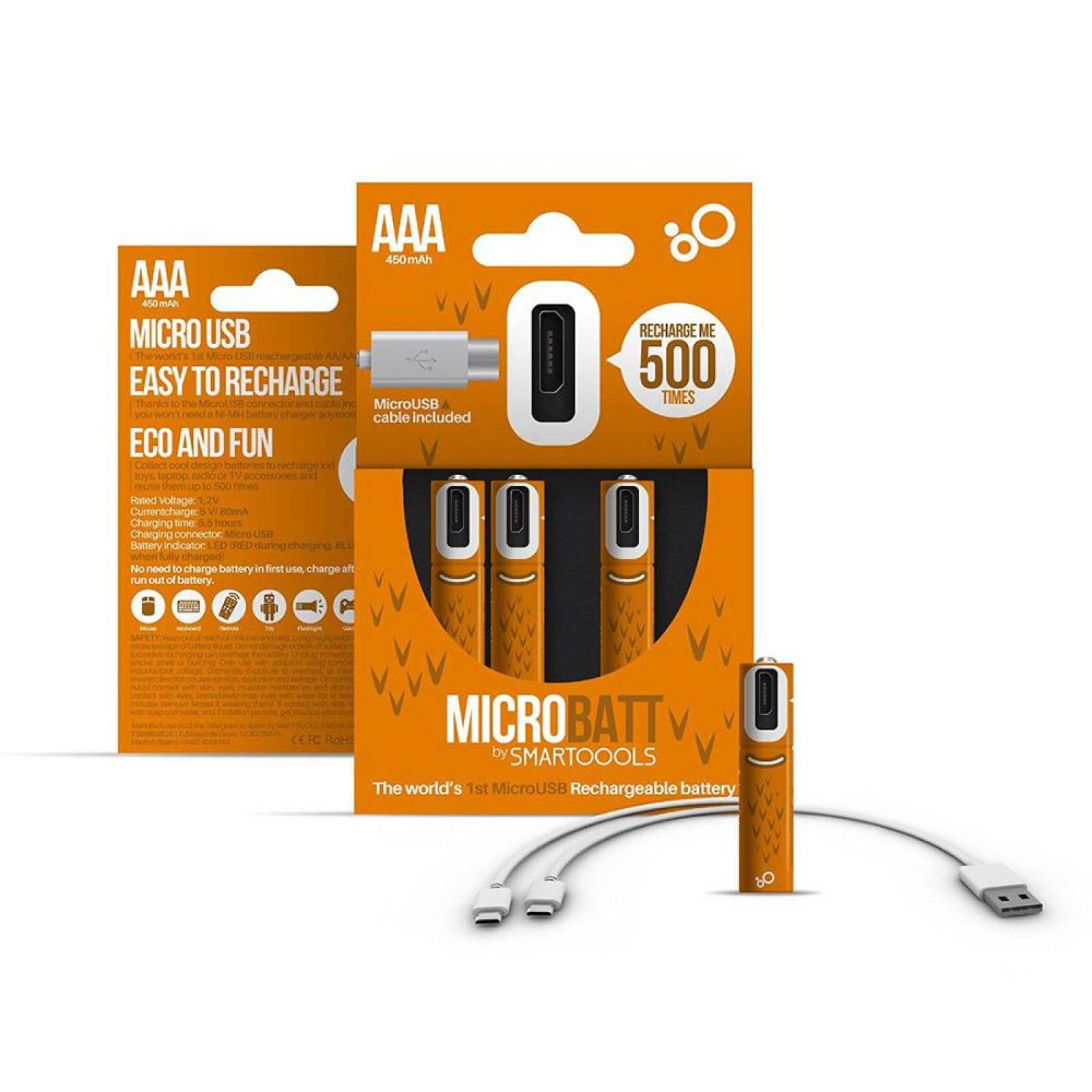 Pilas Recargables AAA Smartoools 4Pack 4AAA Micro USB S017 