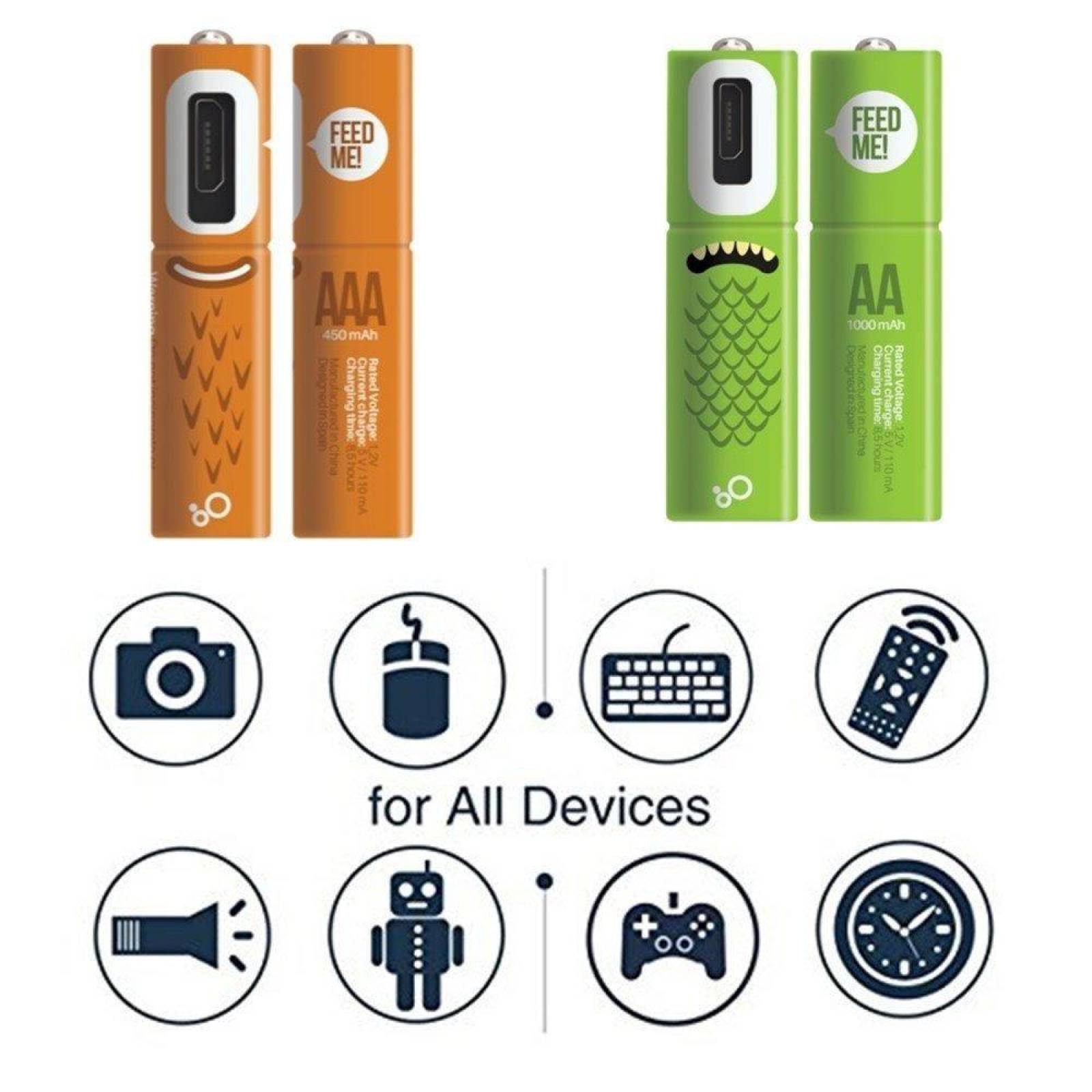 Pilas Recargables AAA Smartoools 4Pack 4AAA Micro USB S017 