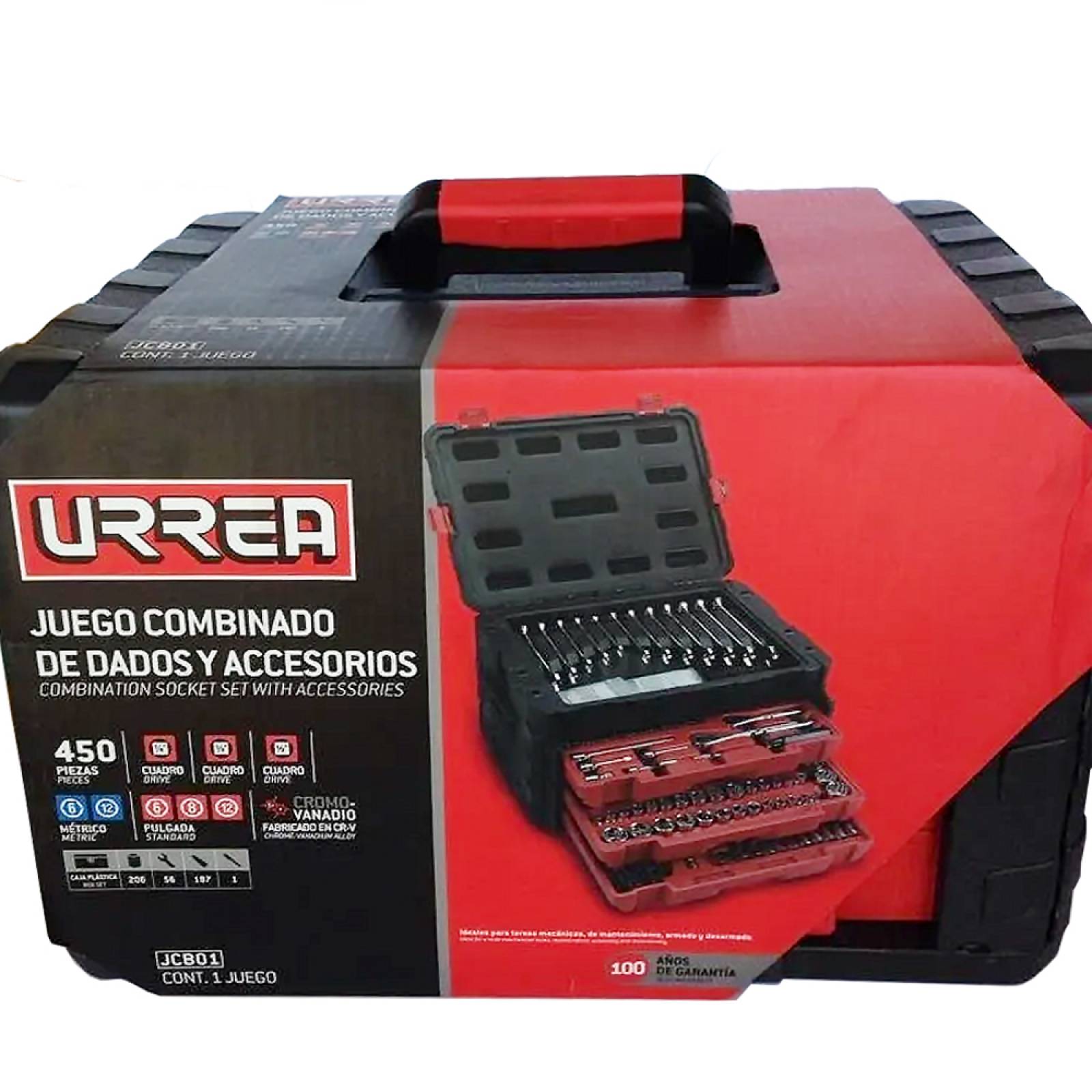 Juego Dados Accesorios Combinados 450 Pzas Bm Urrea Jcb01
