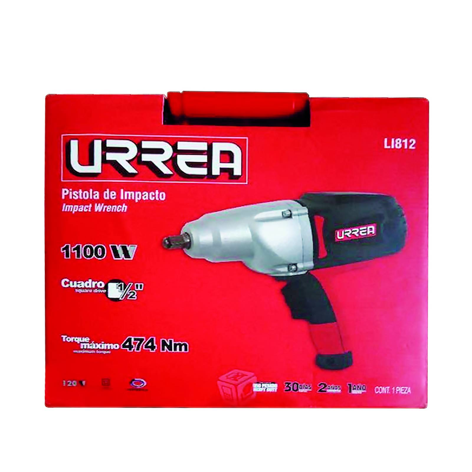 Pistola Impacto 1 2 1100W 3000Gpm 350Ft Lb Rever Urrea Li812