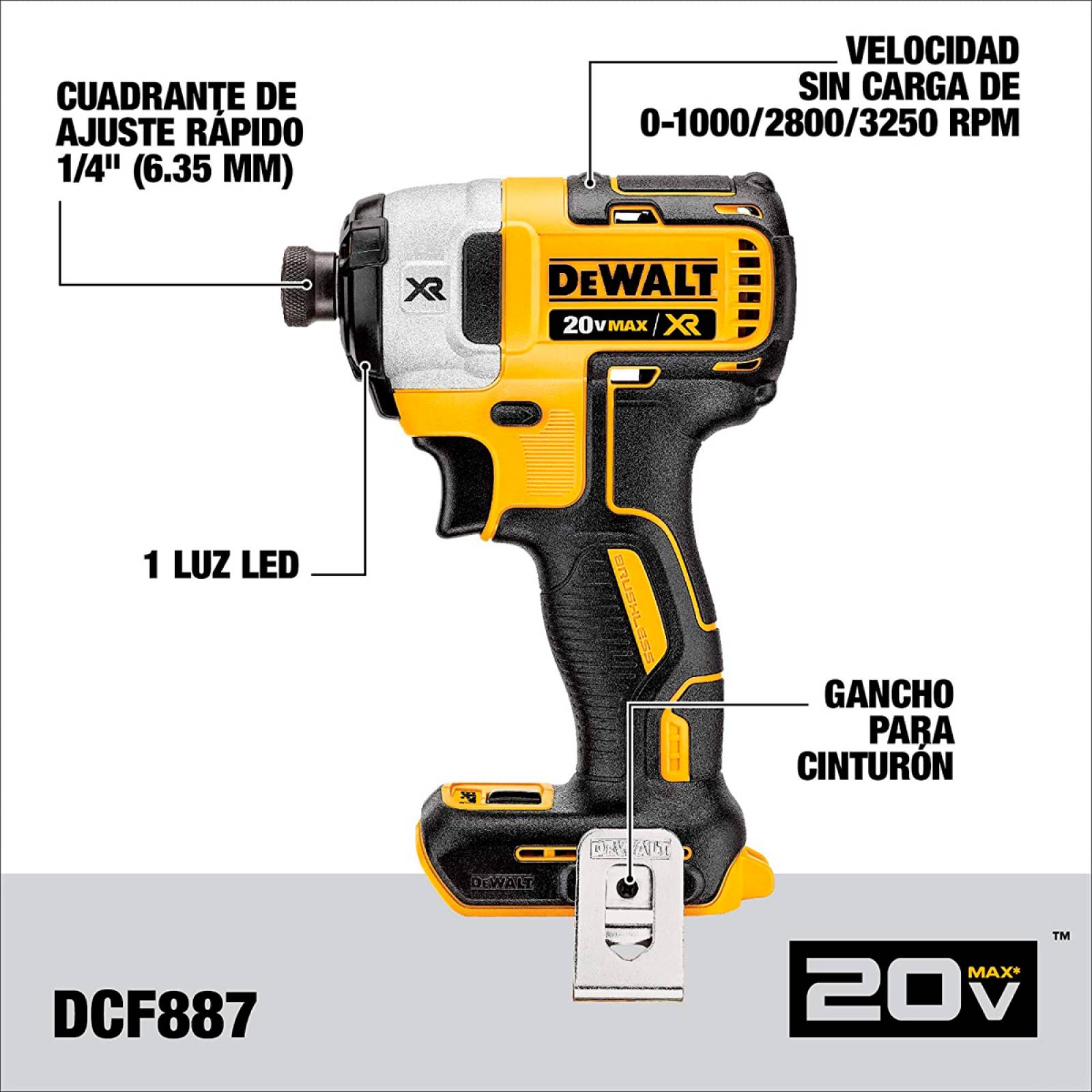 Rotomartillo 1 2 20V 0 1750Rpm  Pistola D Im Dewalt Dck223D2