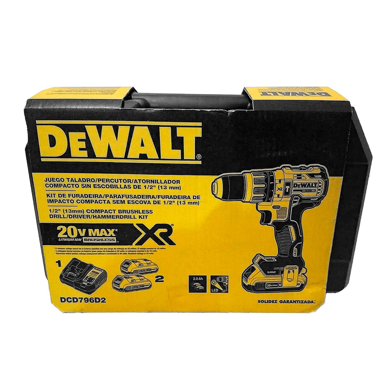 Rotomartillo 1 2 20V 500 2000Rpm Luz Led Sin Dewalt Dcd796D2