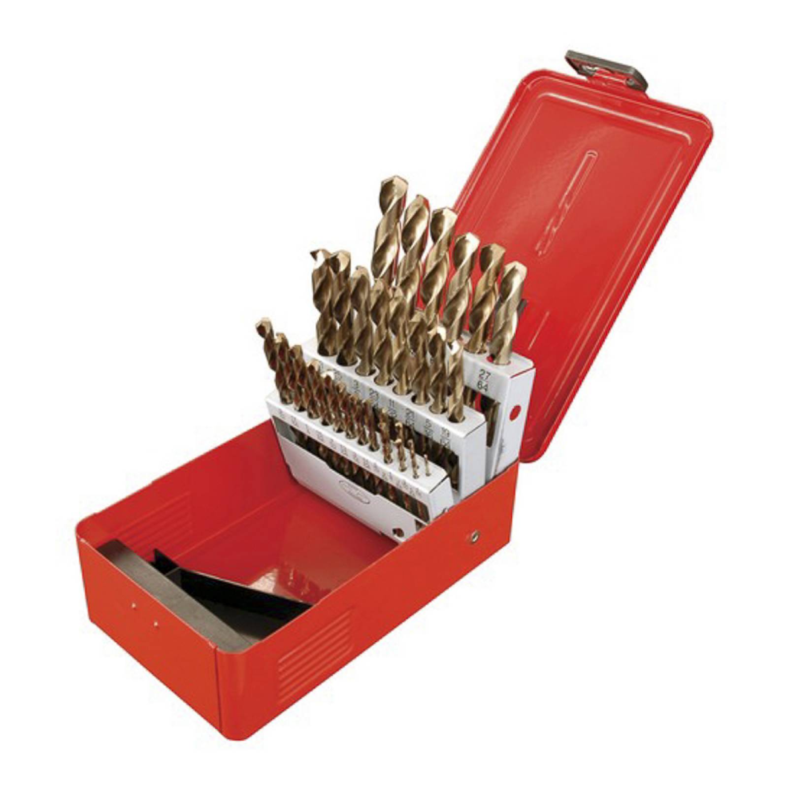 Juego Brocas 1 2 Cobalto 29 Pzas Caja Metalica Urrea C5129