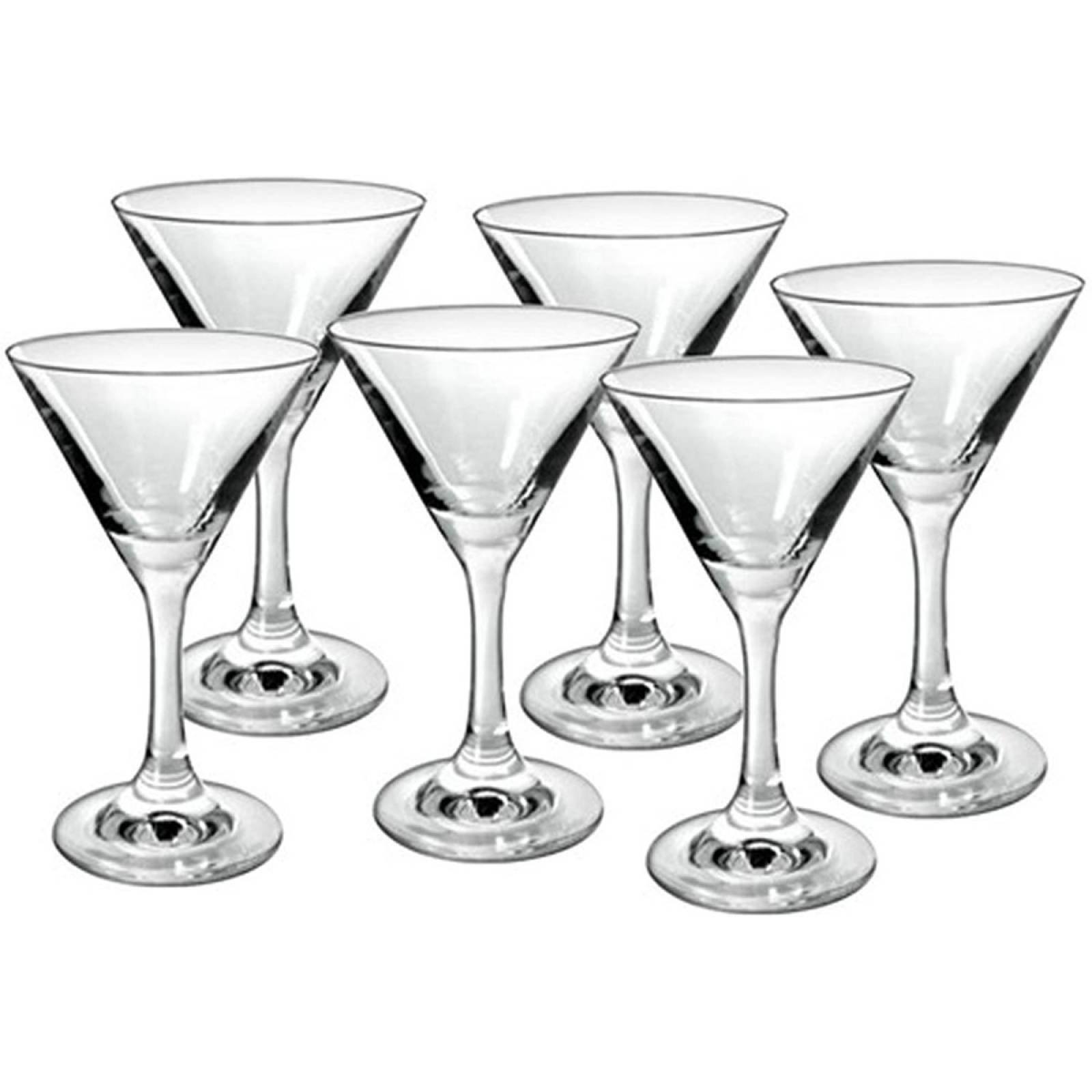 Martini  Juego De 6 Copas Mini De Vidrio  100 Ml