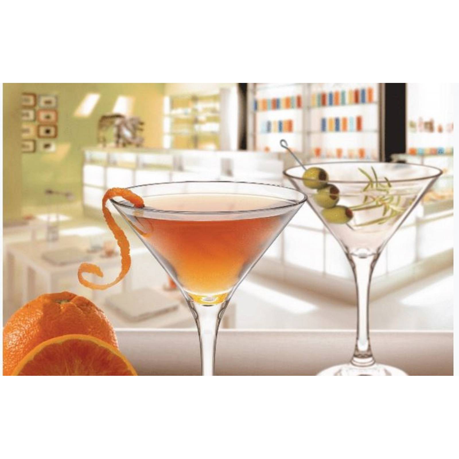 Martini  Juego De 6 Copas Mini De Vidrio  100 Ml