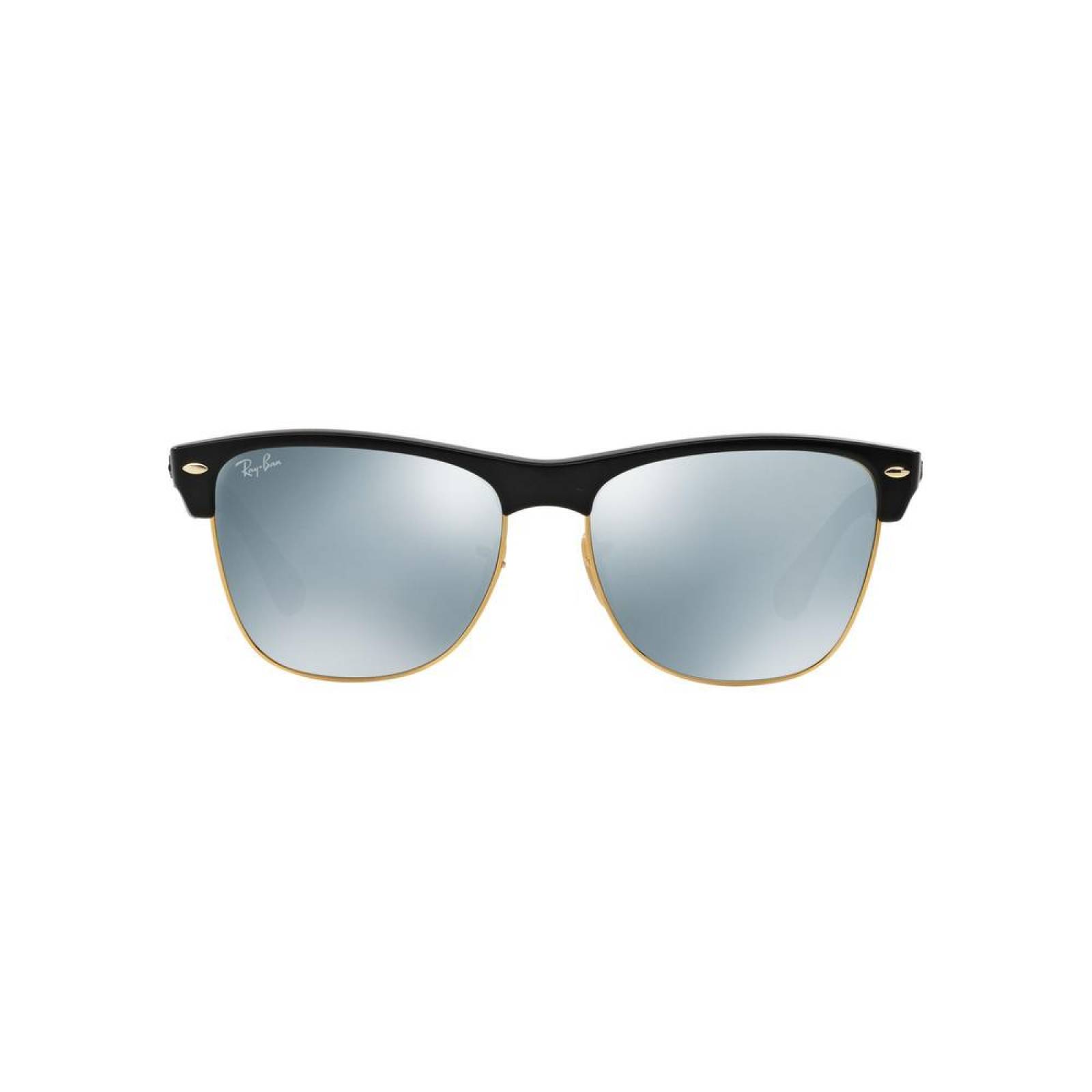 Lentes Ray-Ban RB 4175 877/30 Clubmaster Oversized Black / Silver Flash 