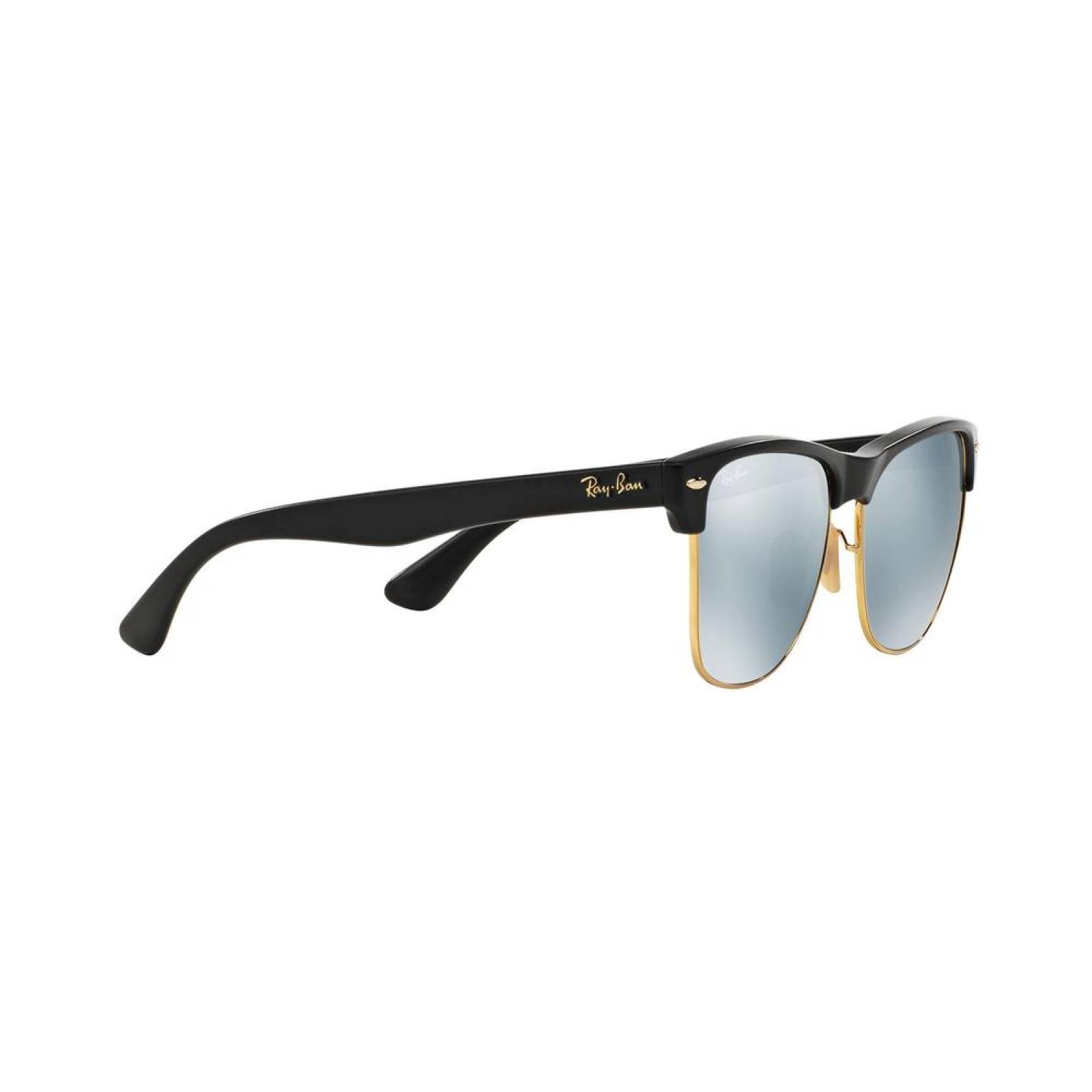 Lentes Ray-Ban RB 4175 877/30 Clubmaster Oversized Black / Silver Flash 