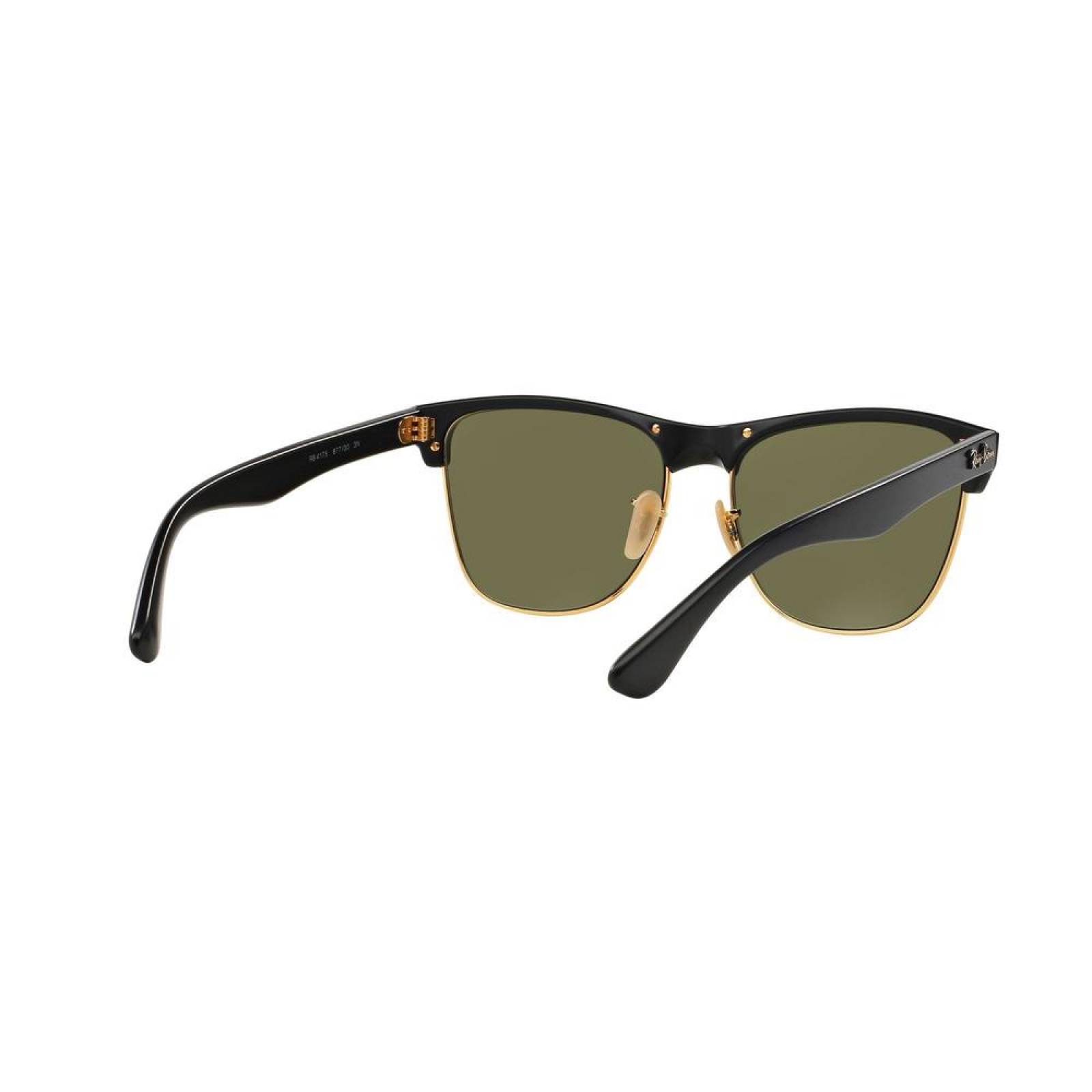 Lentes Ray-Ban RB 4175 877/30 Clubmaster Oversized Black / Silver Flash 
