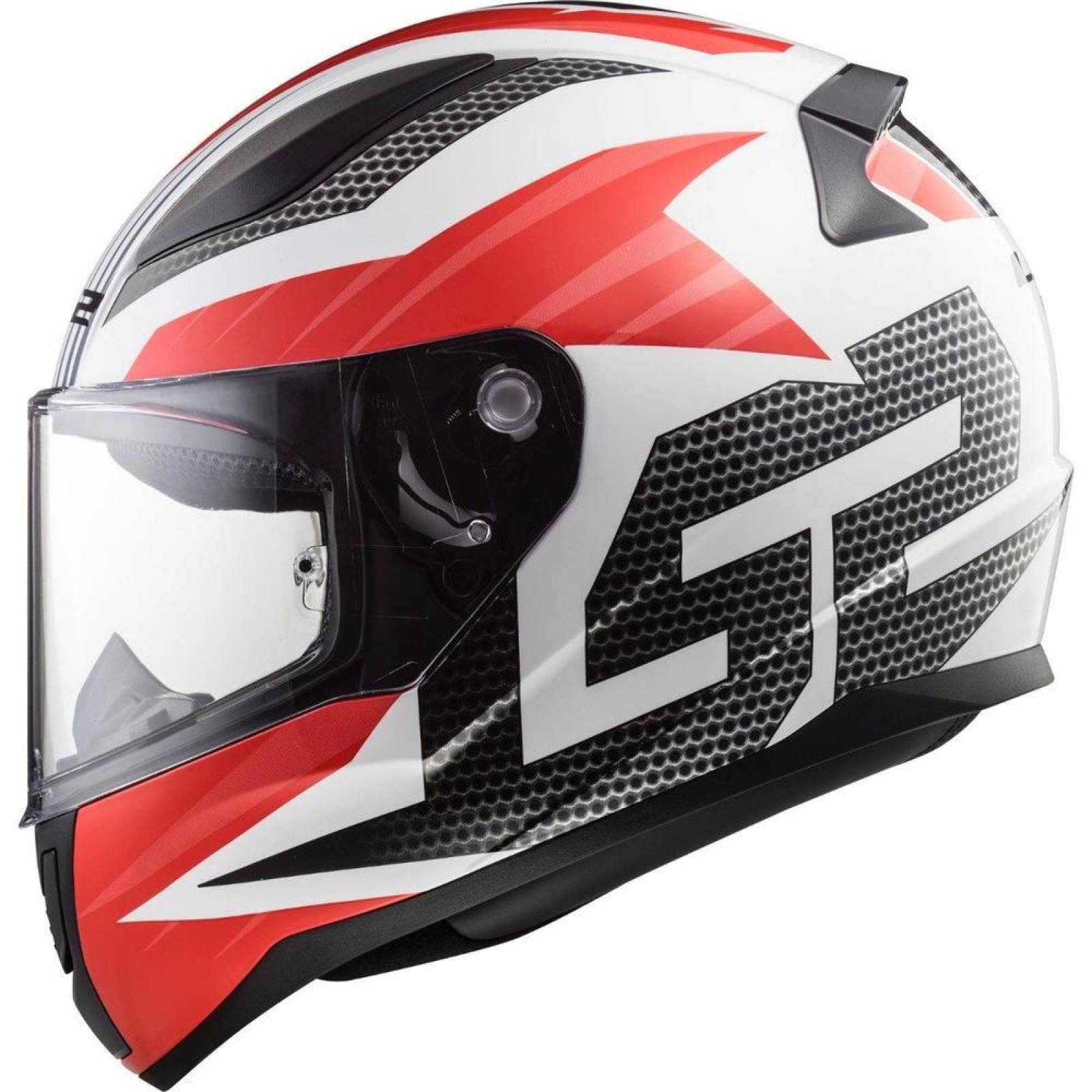 Casco Integral LS2 FF353 Rapid Grid Carbón / Blanco / Rojo 