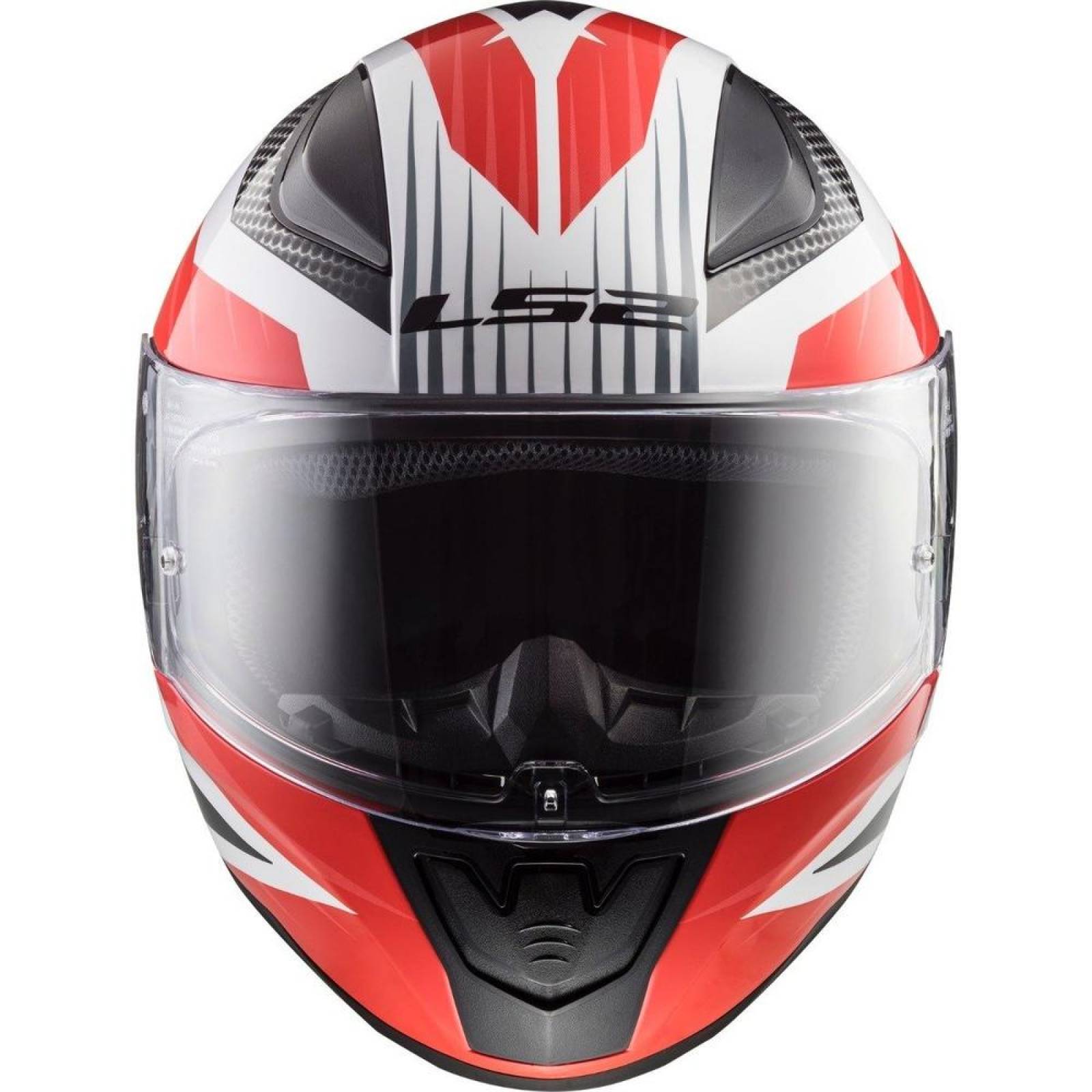 Casco Integral LS2 FF353 Rapid Grid Carbón / Blanco / Rojo 