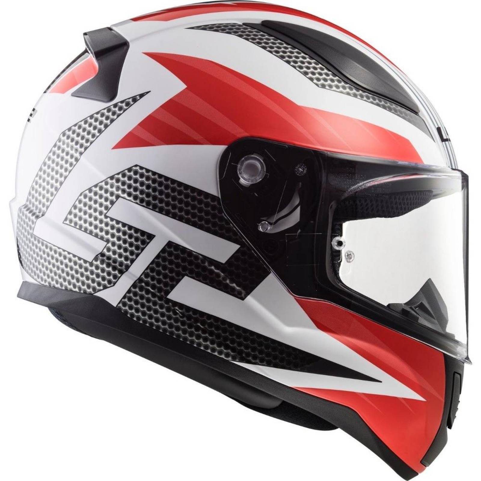 Casco Integral LS2 FF353 Rapid Grid Carbón / Blanco / Rojo 