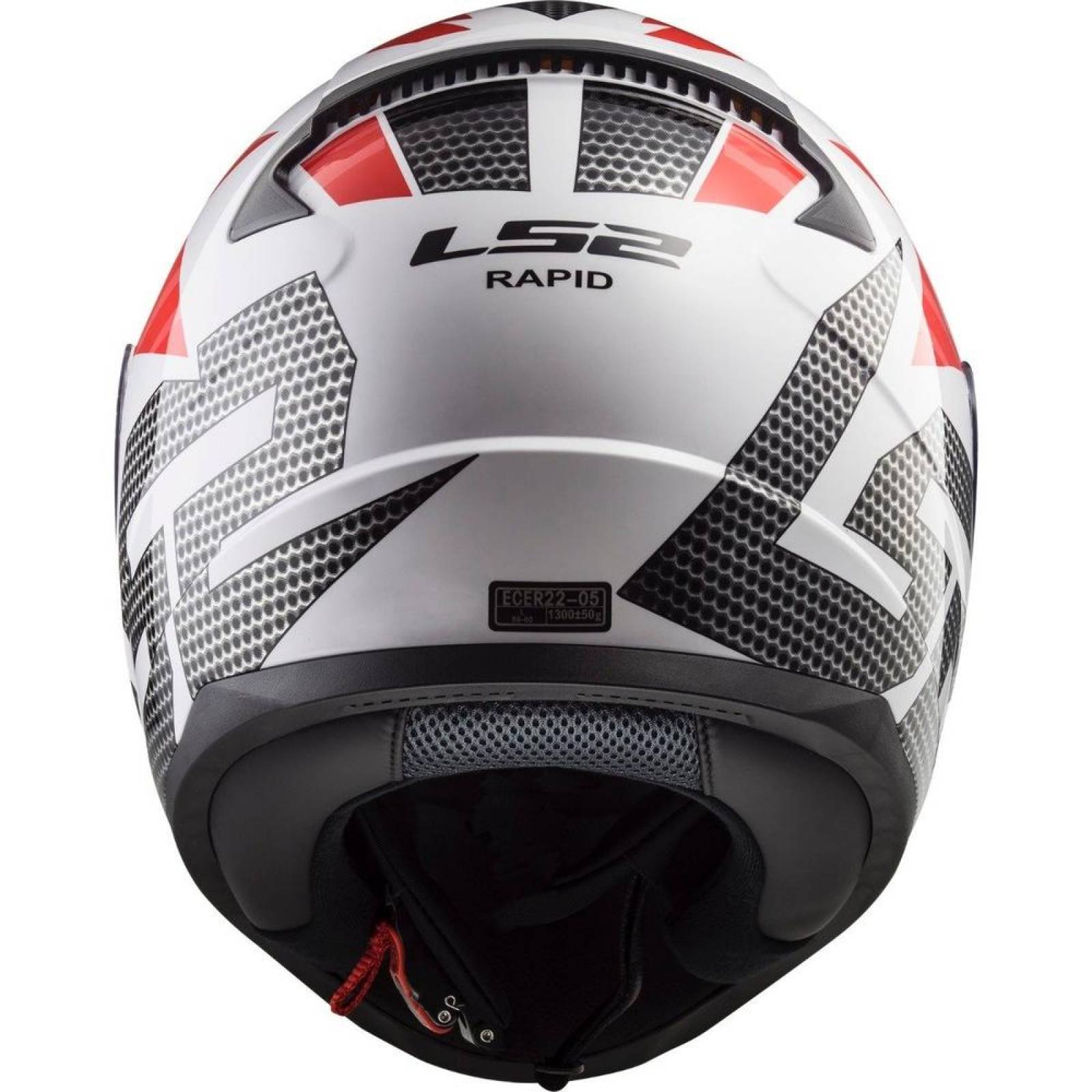 Casco Integral LS2 FF353 Rapid Grid Carbón / Blanco / Rojo 