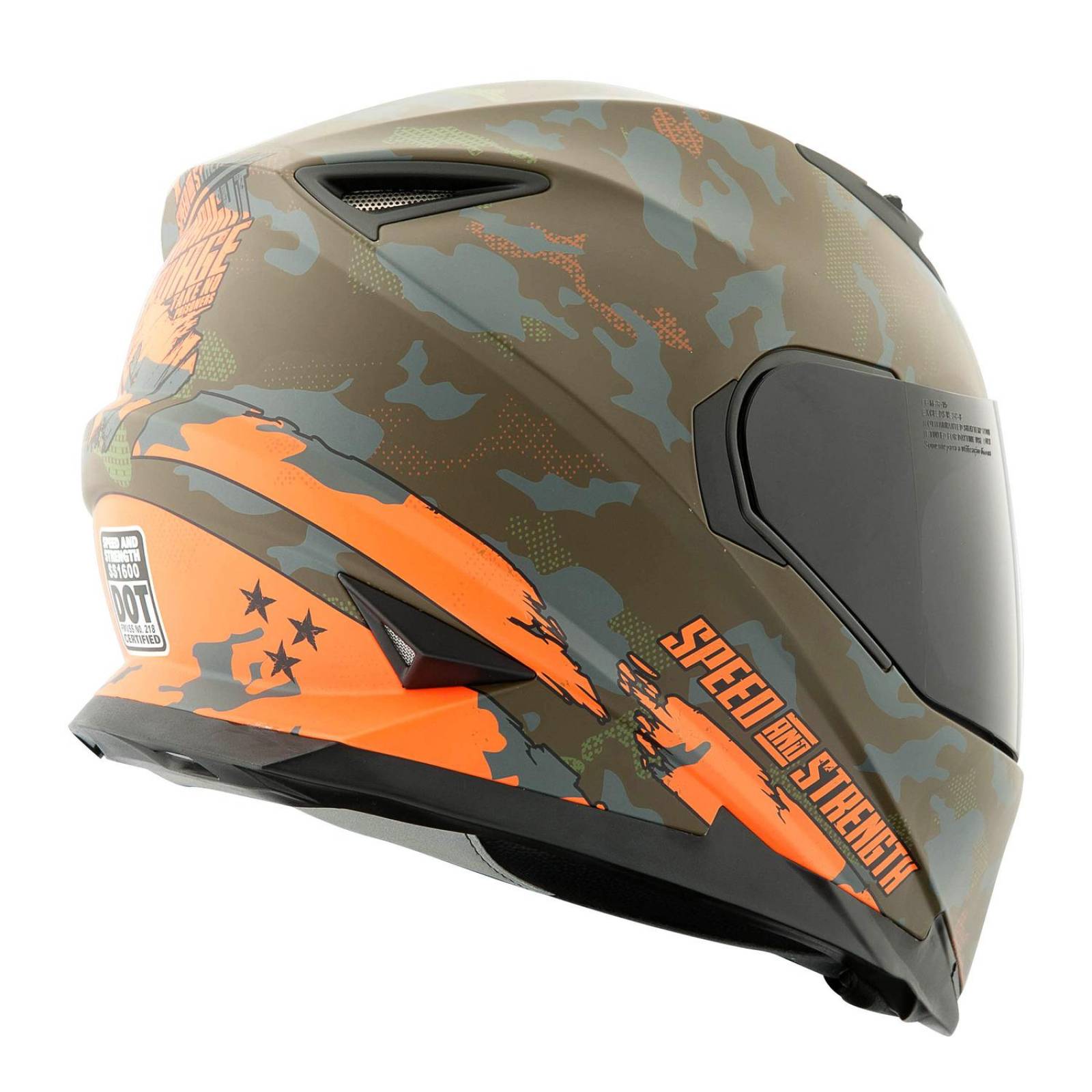 Casco Integral Ss1600 Speed & Strength Straight Savage Green / Orange 