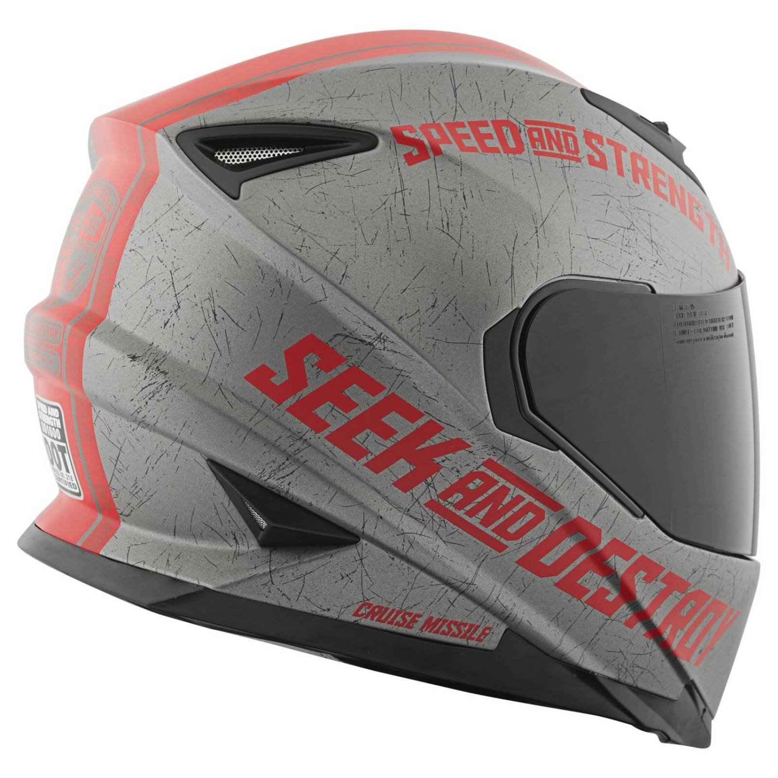 Casco Integral SS1600 Speed & Strength Cruise Missile Charcoal / Red 