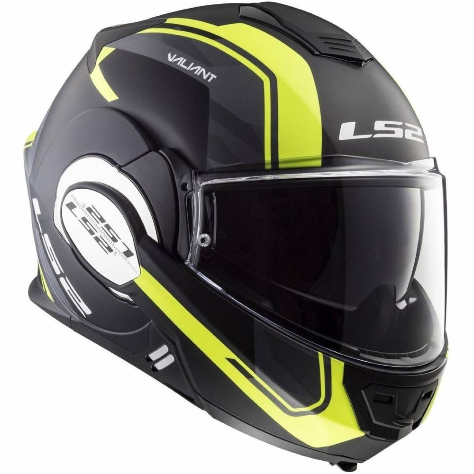 Casco Abatible Modular LS2 FF399 Valiant 180 Line Negro Mate 