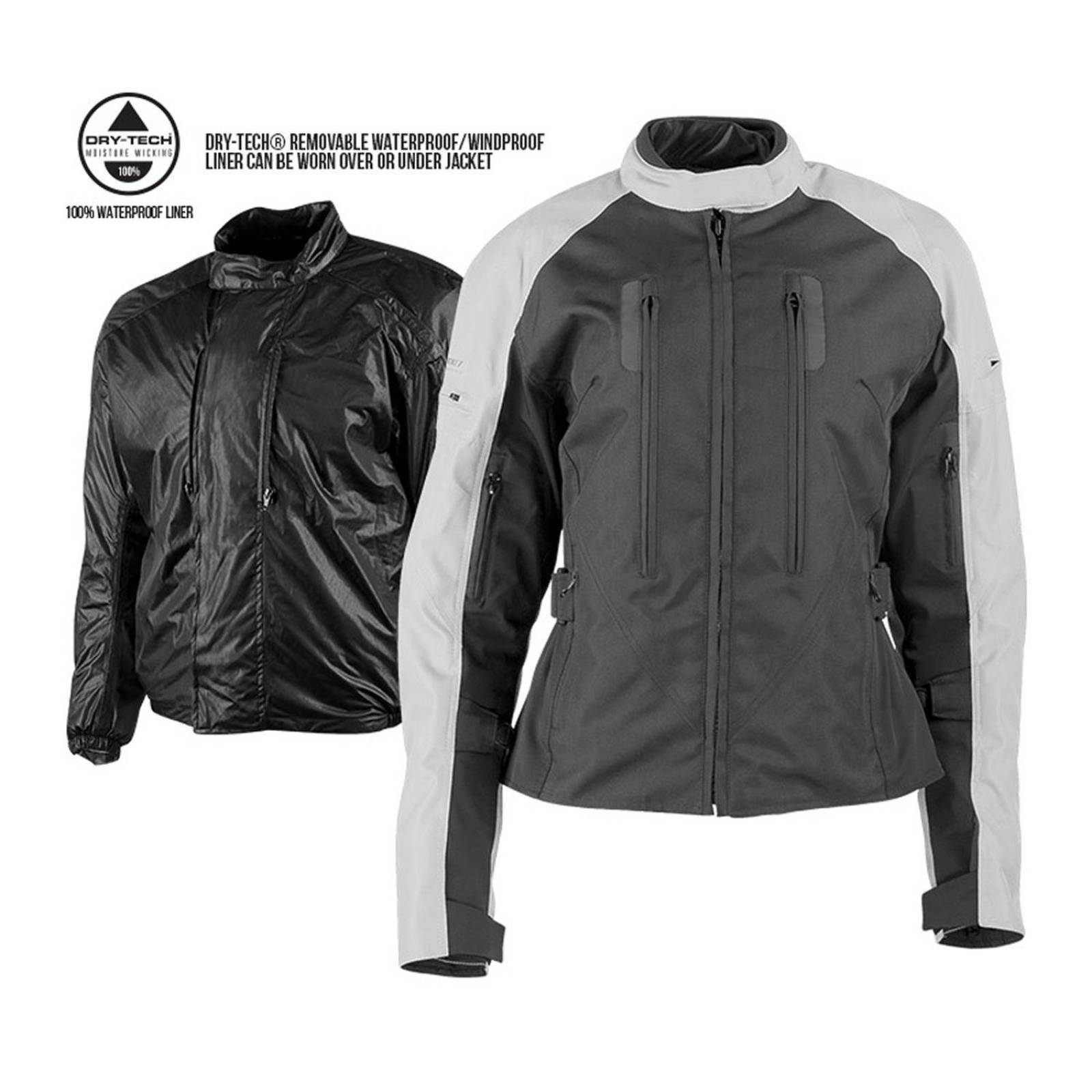 Chamarra Moto de Mujer Joe Rocket Victoria C.E. Impermeable Negra 