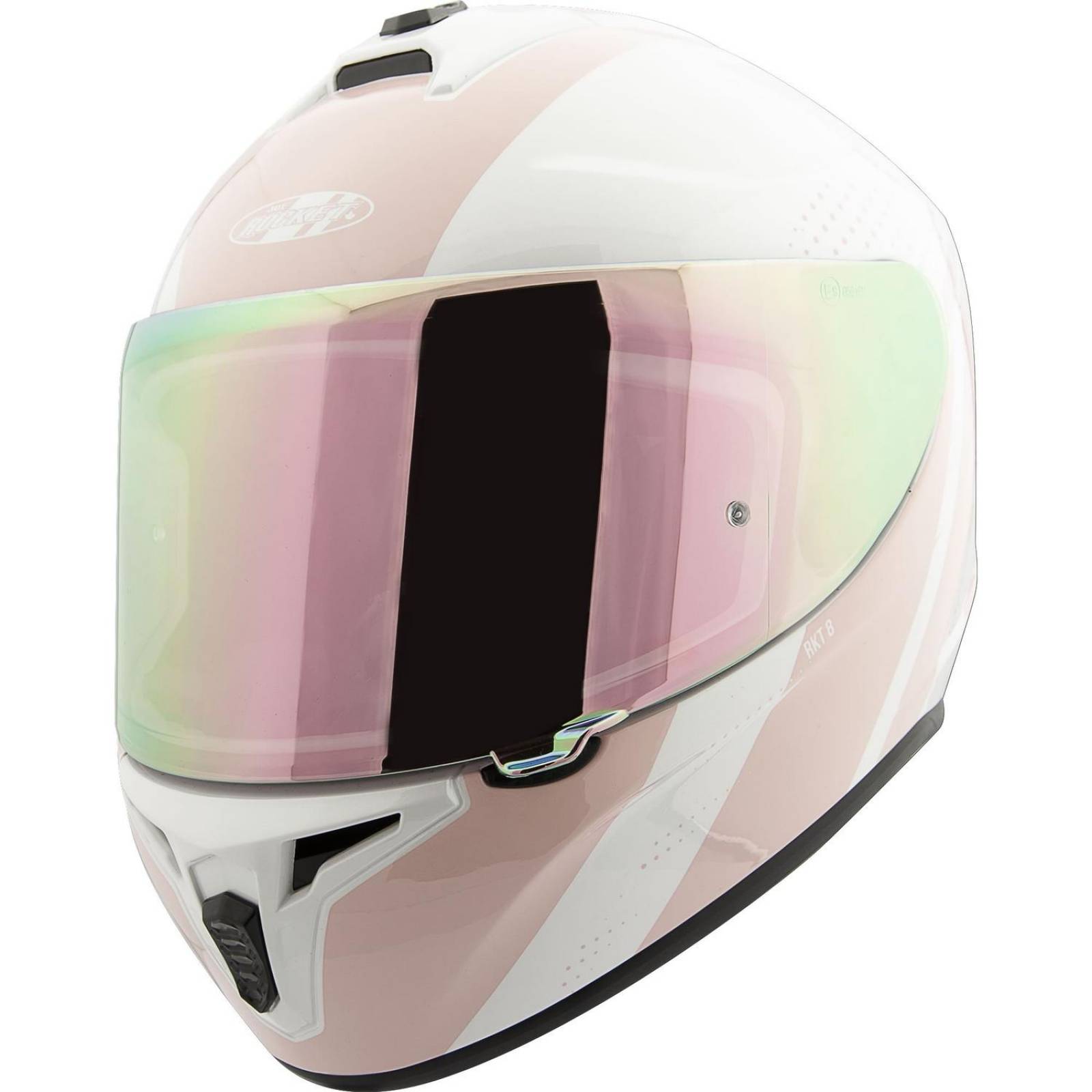 Casco Integral Joe Rocket RKT 8 Velocity Blanco / Rosa Iridium - Mujer 