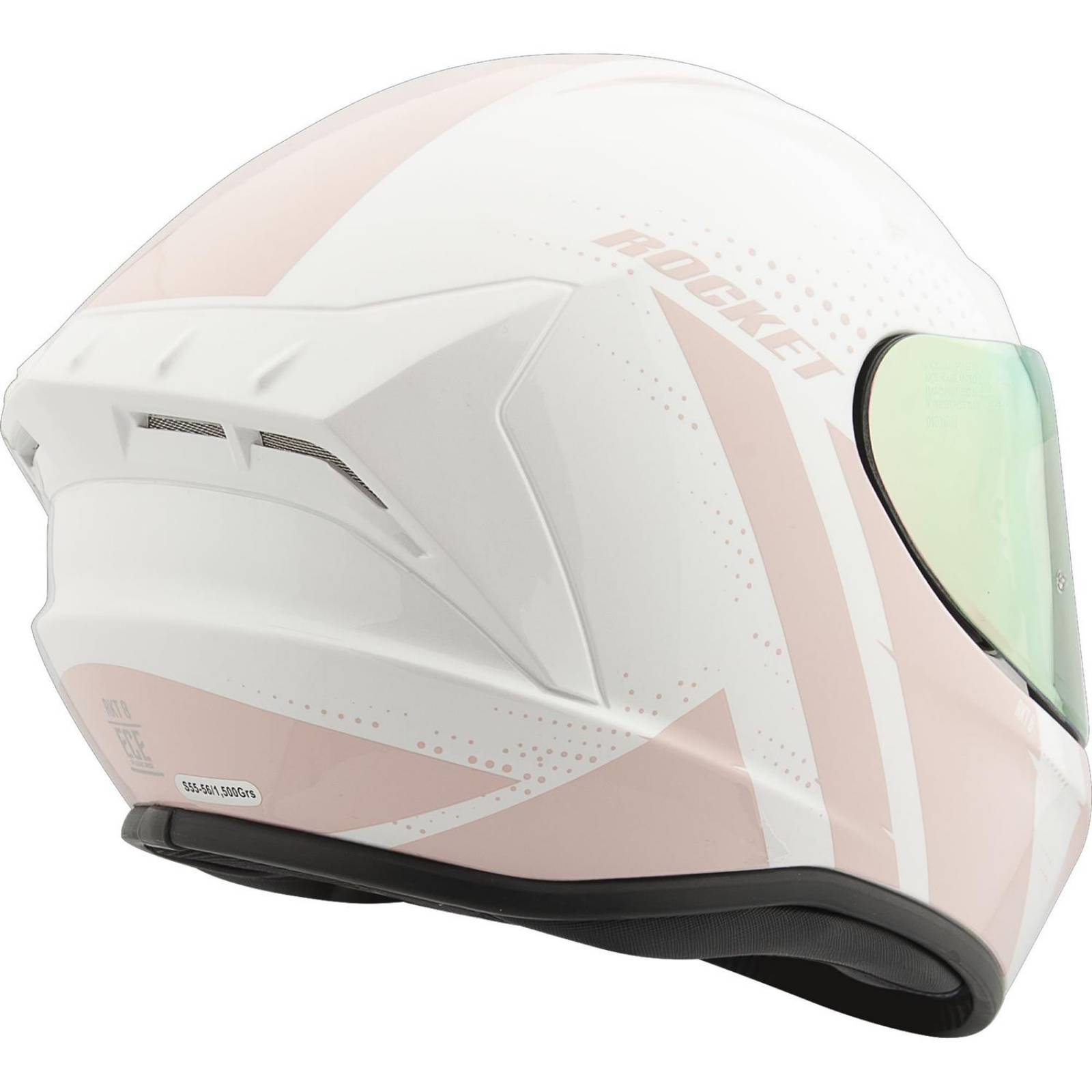 Casco Integral Joe Rocket RKT 8 Velocity Blanco / Rosa Iridium - Mujer 