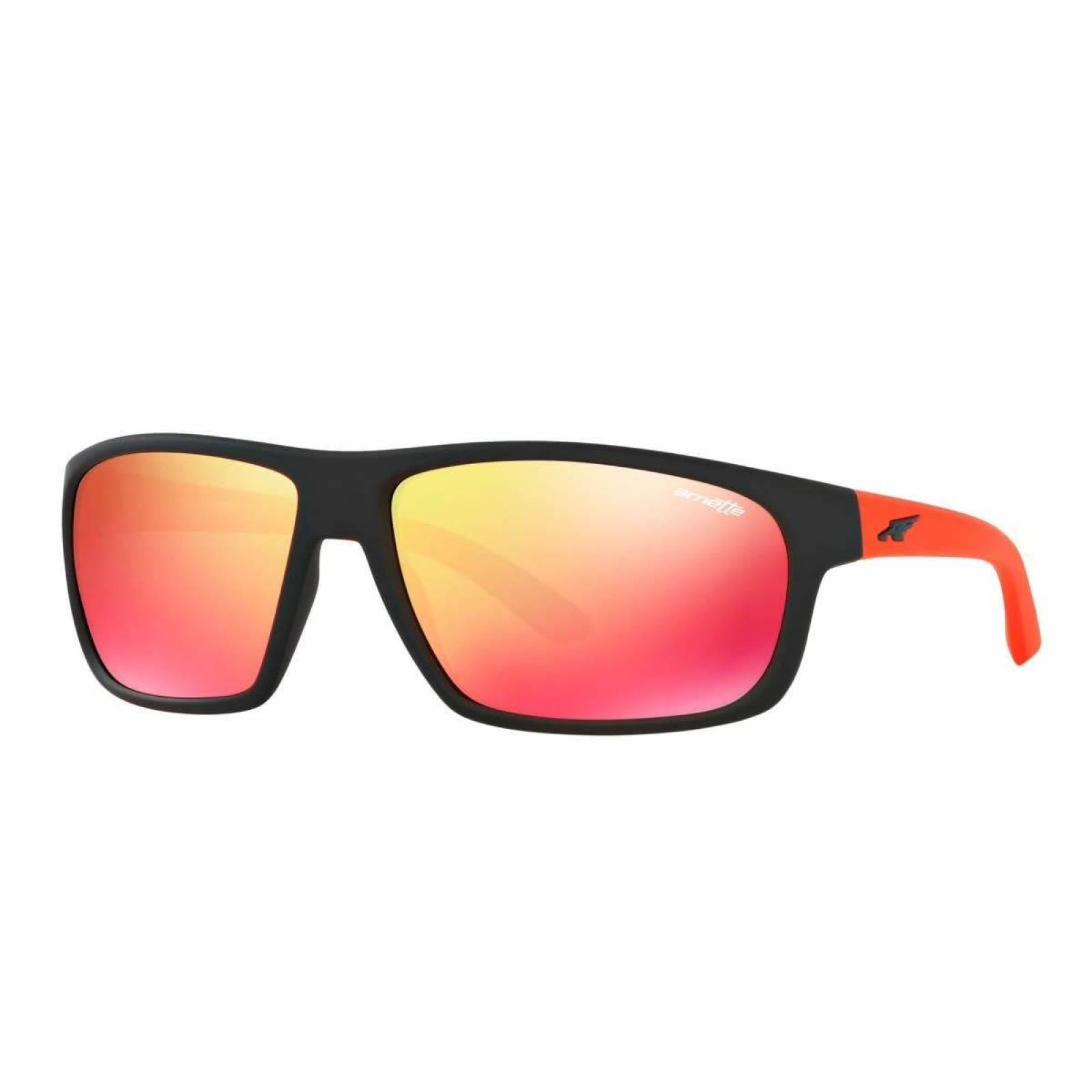 Lentes Arnette Burnout Fuzzy Black Red Mirror AN4225 23766Q 