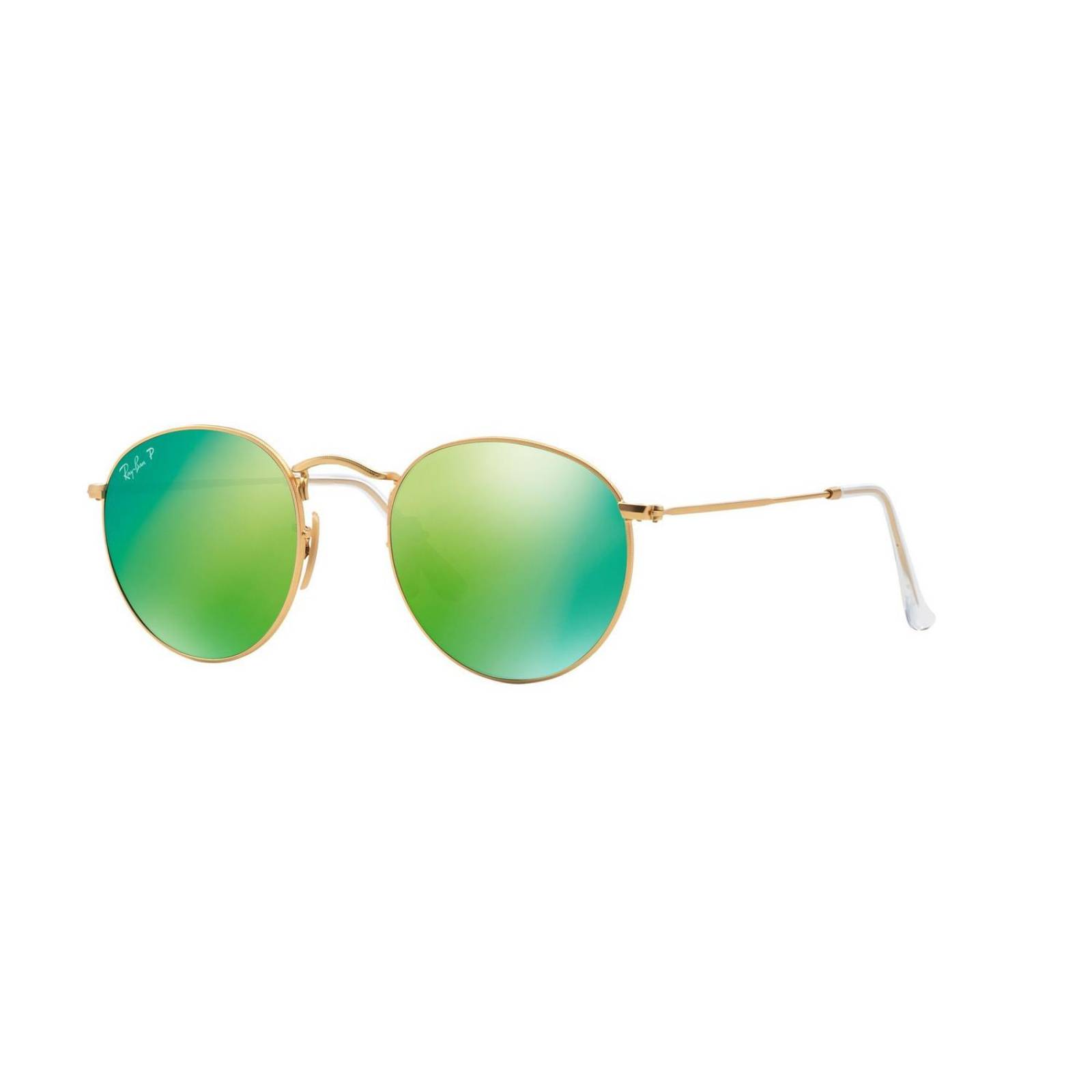 Ray Ban Round Flash 3447 112/P9 Polarized Green Flash Espejo 
