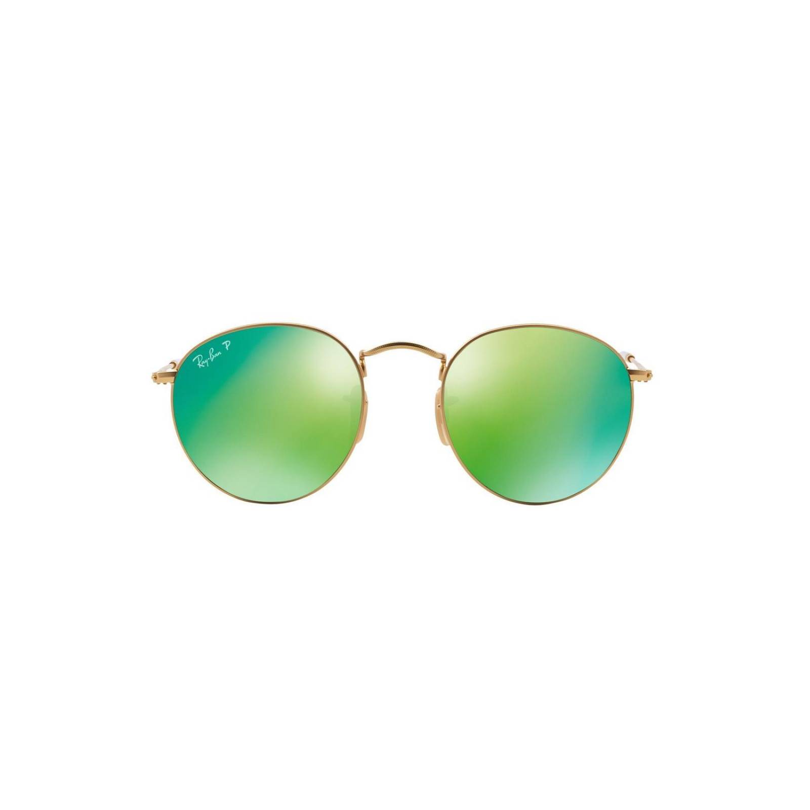 Ray Ban Round Flash 3447 112/P9 Polarized Green Flash Espejo 