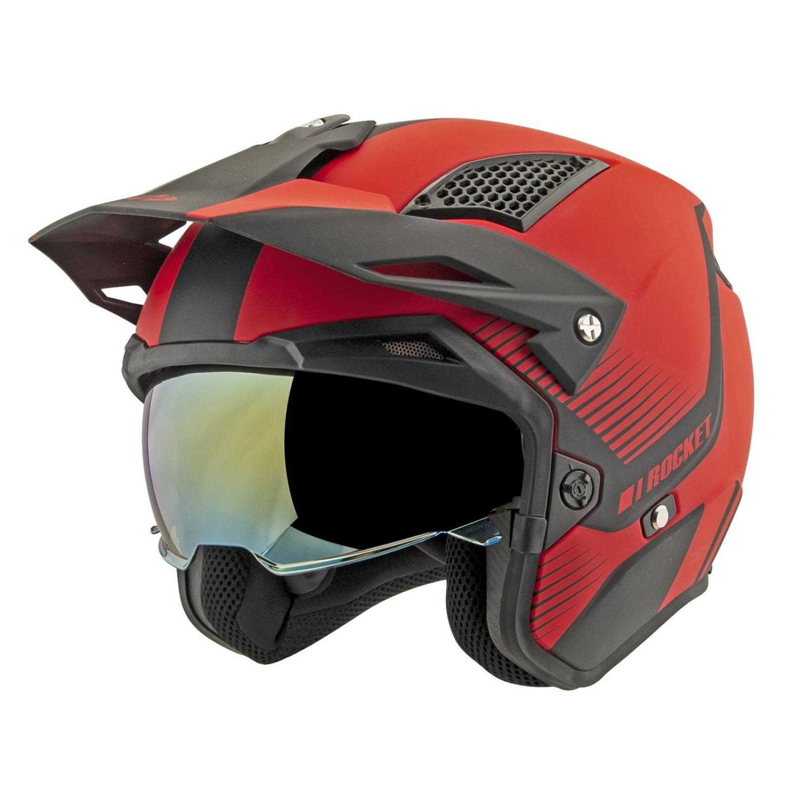 Casco Joe Rocket RKT 6 Phoenix Rojo Abierto 3/4 