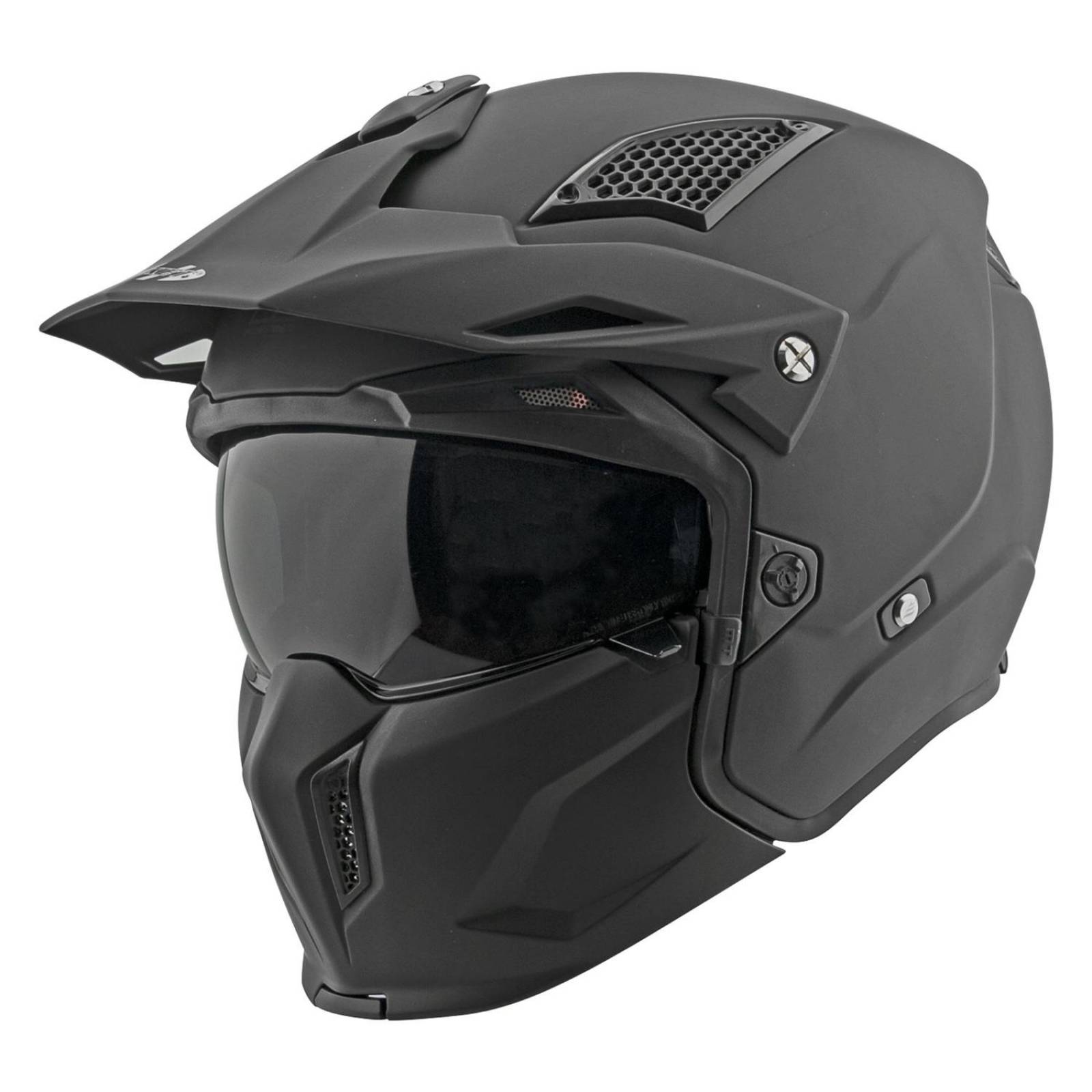 Casco Joe Rocket RKT 24 Negro Mate 3 N 1 Abierto 3/4 Integral 