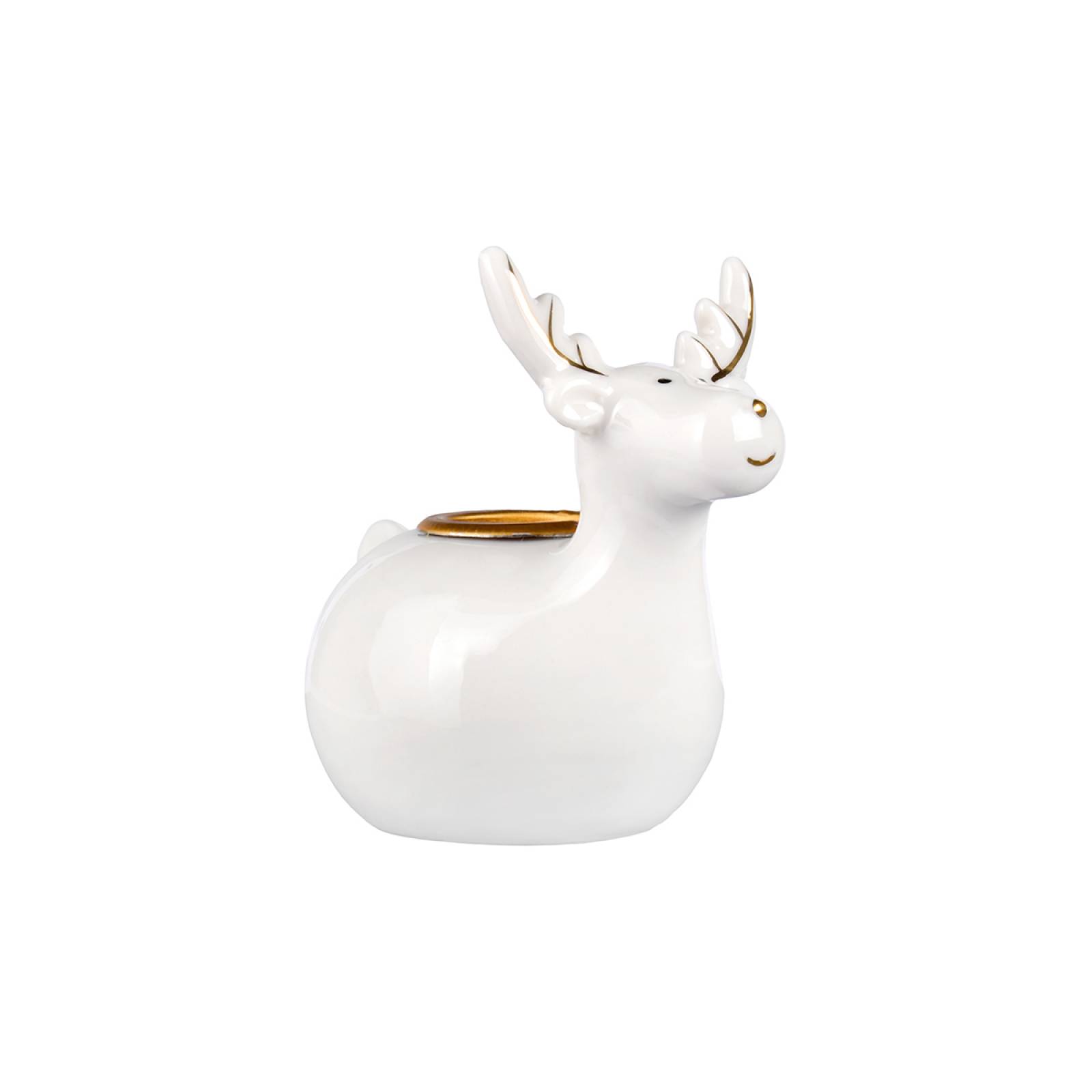 Portavelas Navideño con Forma de Reno