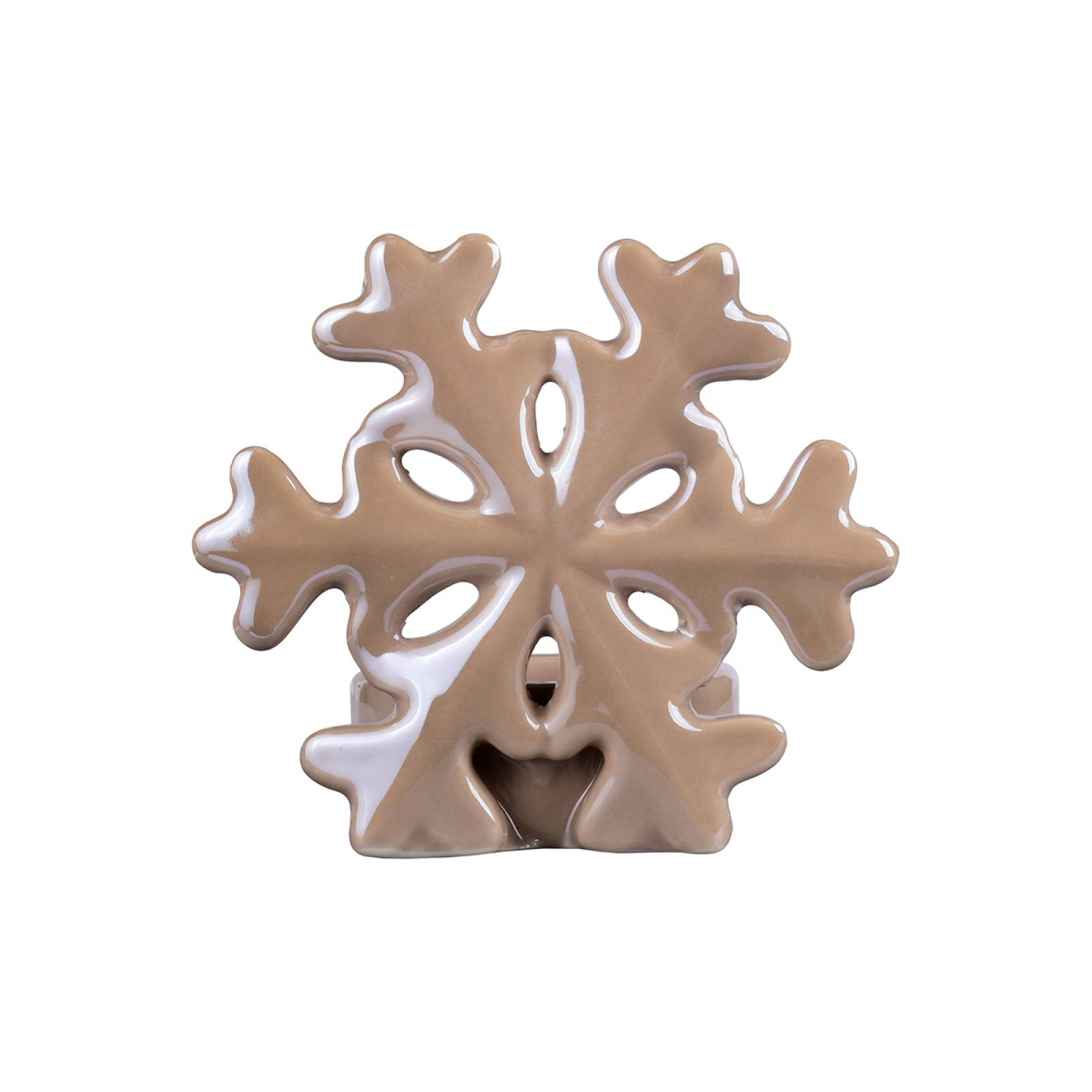 Portavelas Navideño con Forma de Copo de Nieve