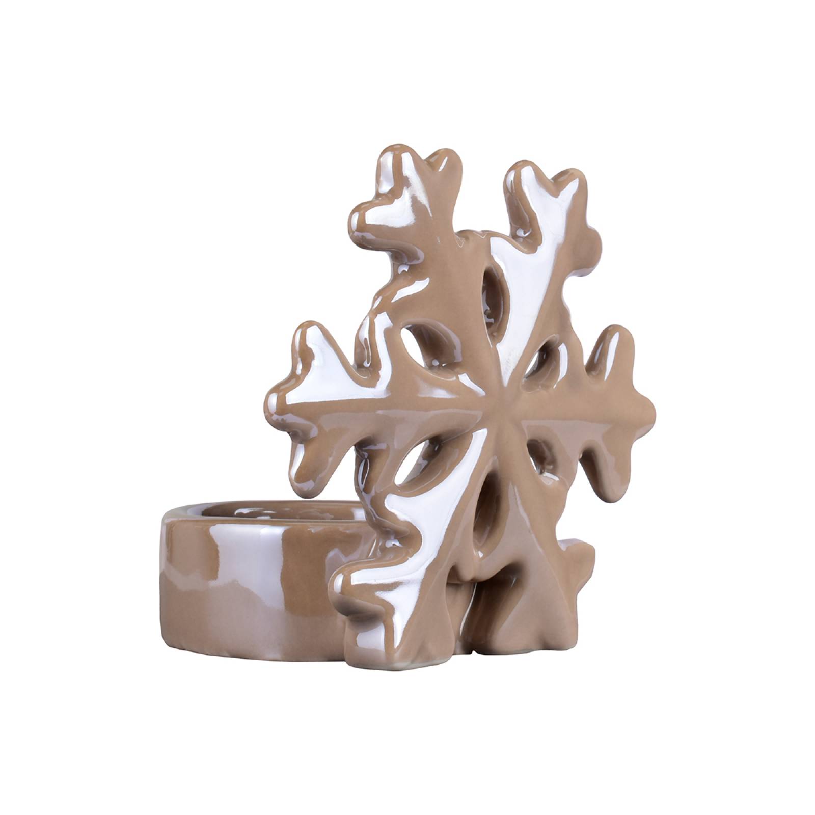 Portavelas Navideño con Forma de Copo de Nieve