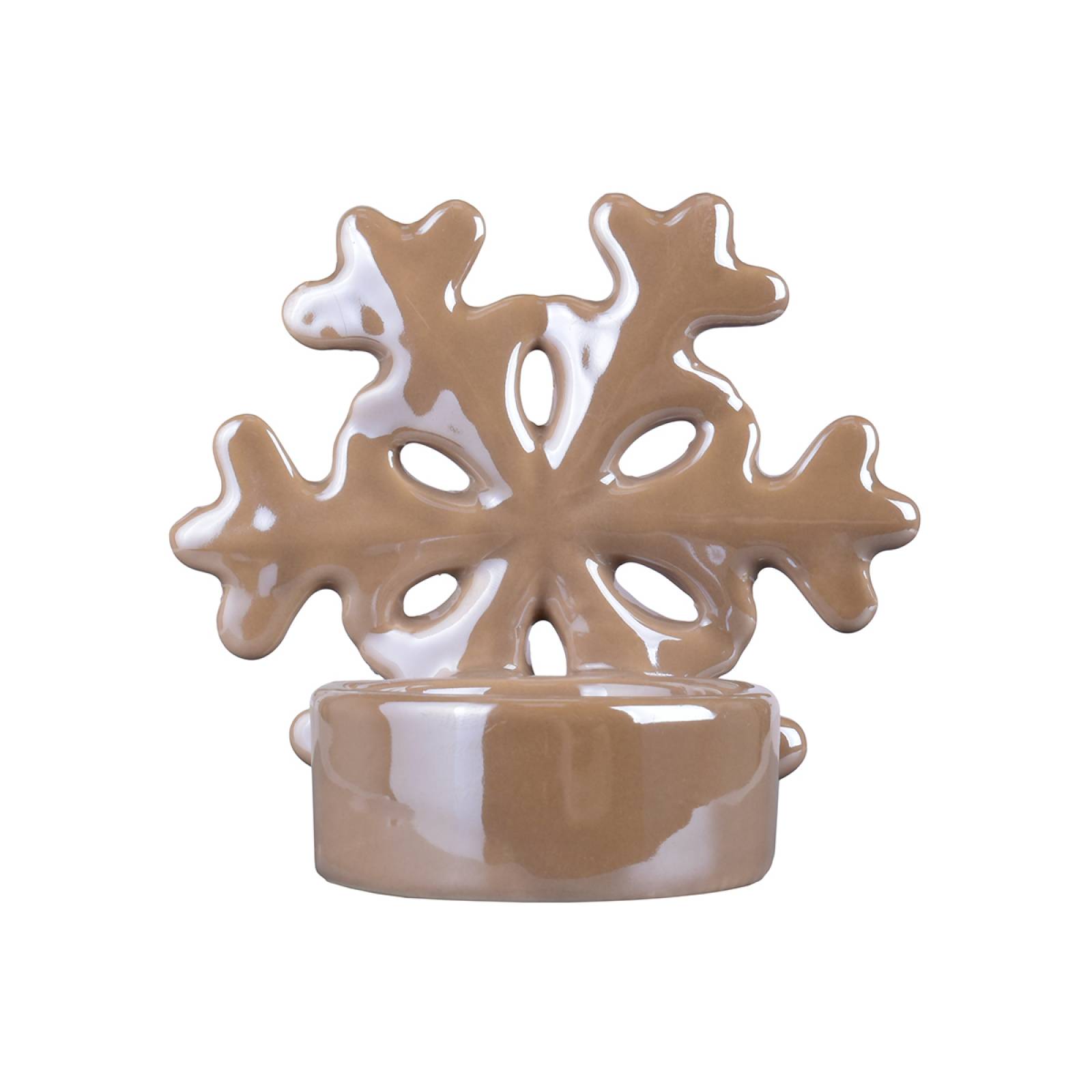 Portavelas Navideño con Forma de Copo de Nieve