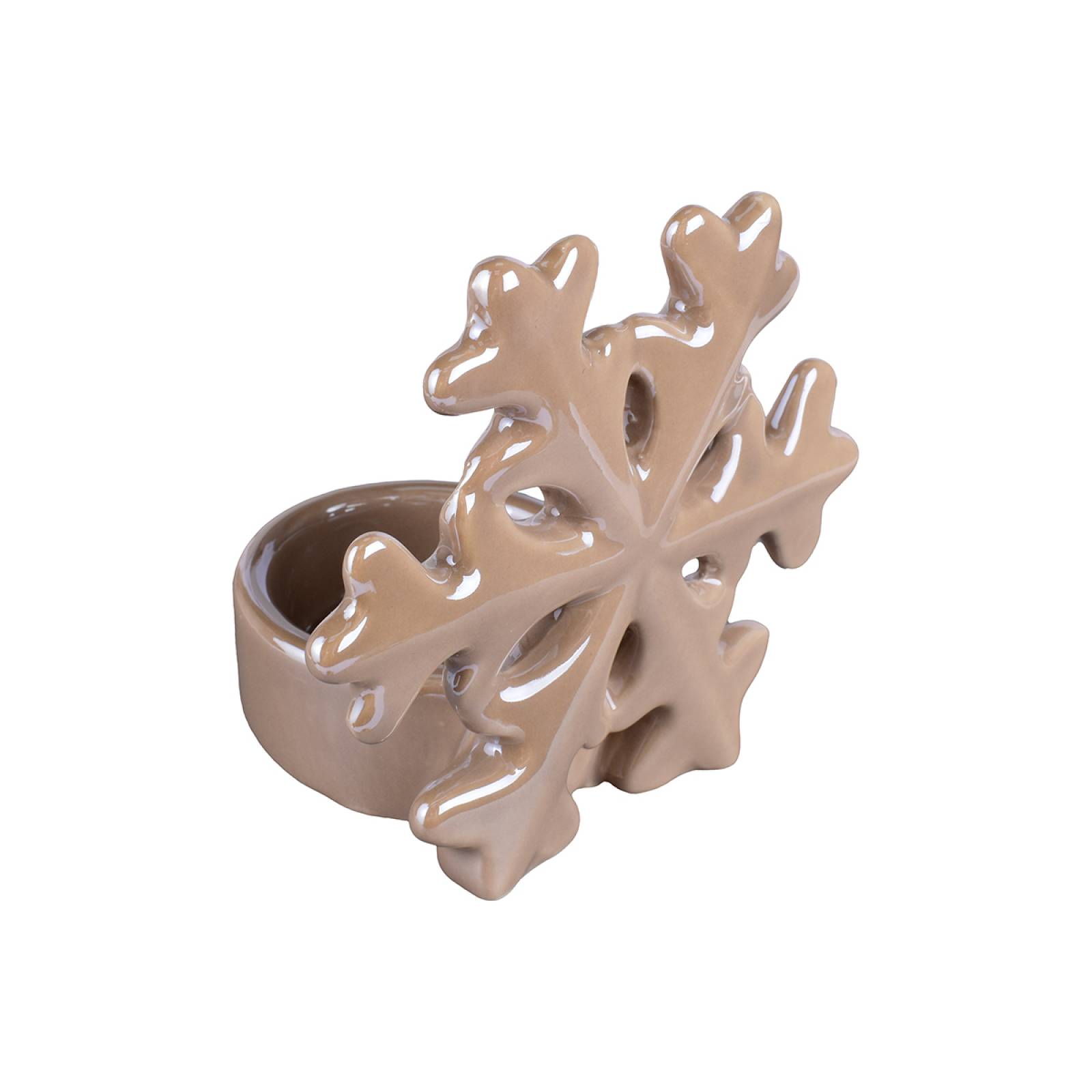 Portavelas Navideño con Forma de Copo de Nieve