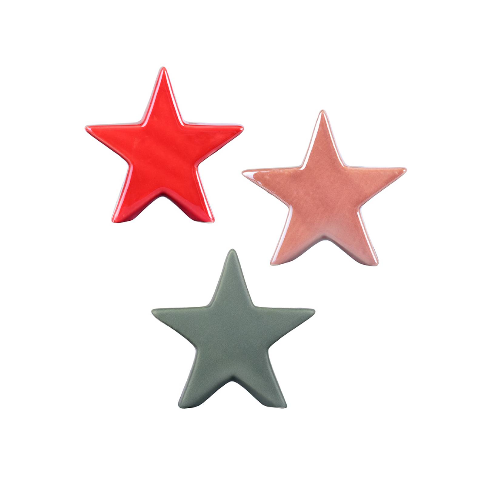 Figura Decorativa con Forma de Estrellas Navideñas Set de 3