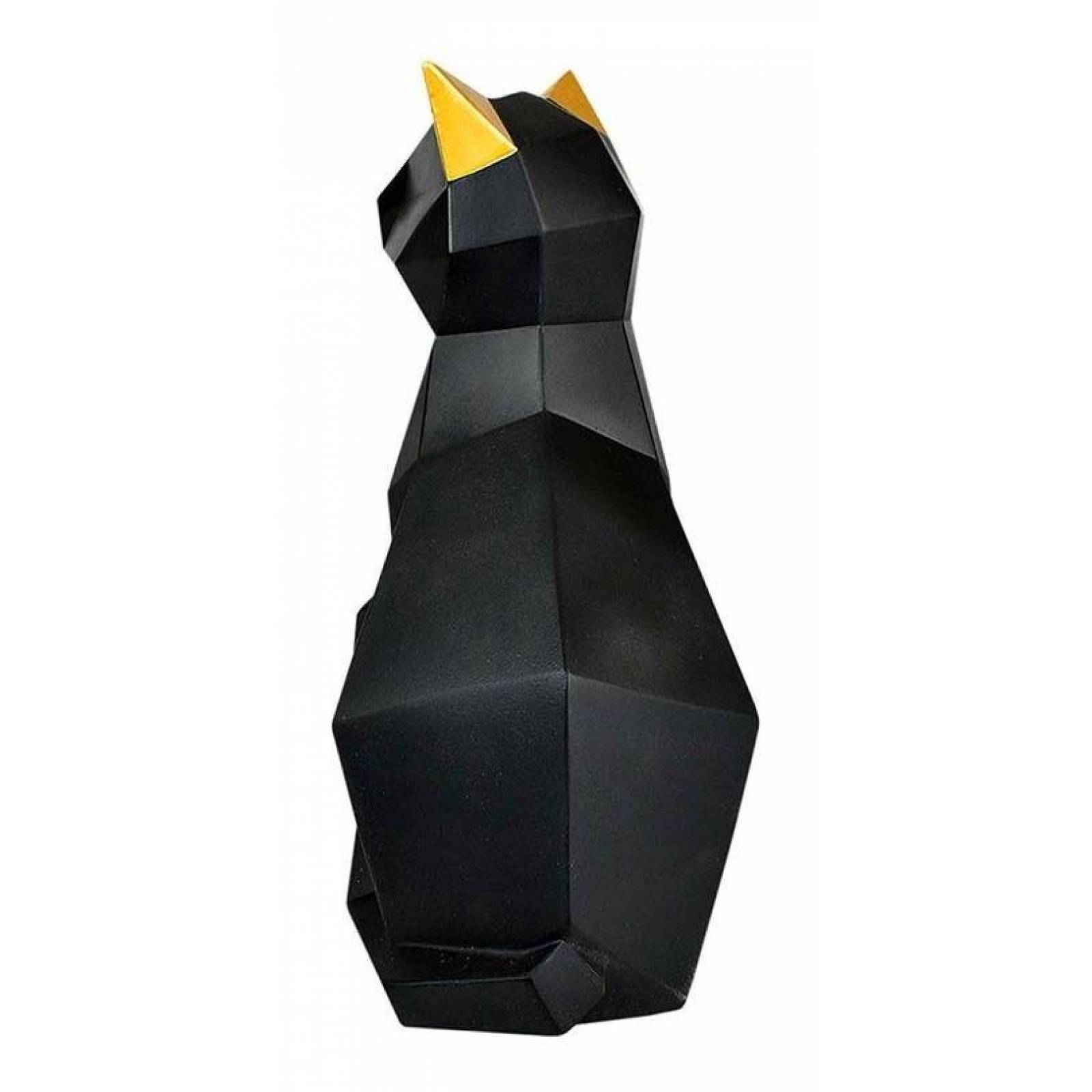 Figura Gato Siamés Geométrico Negro Dma-1038 